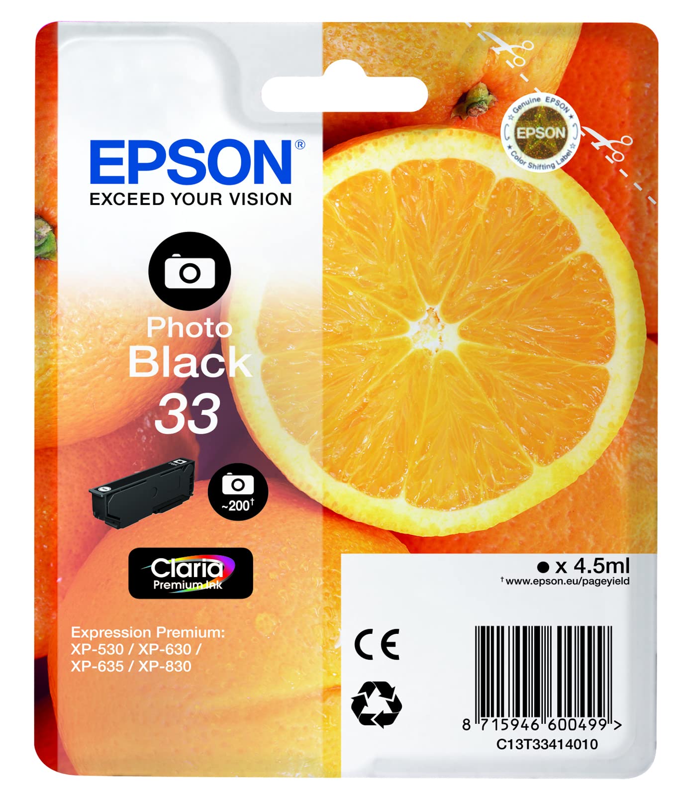 Cartouche EPSON C13T33414012 - Noir