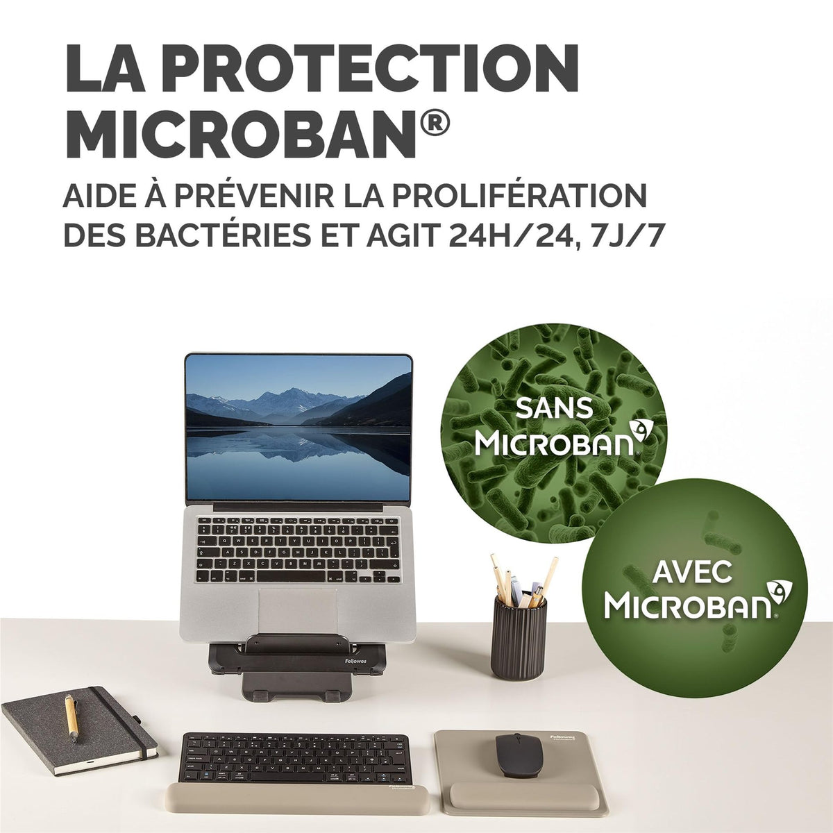 FELLOWES Tapis de souris repose-poignets Breyta SABLE