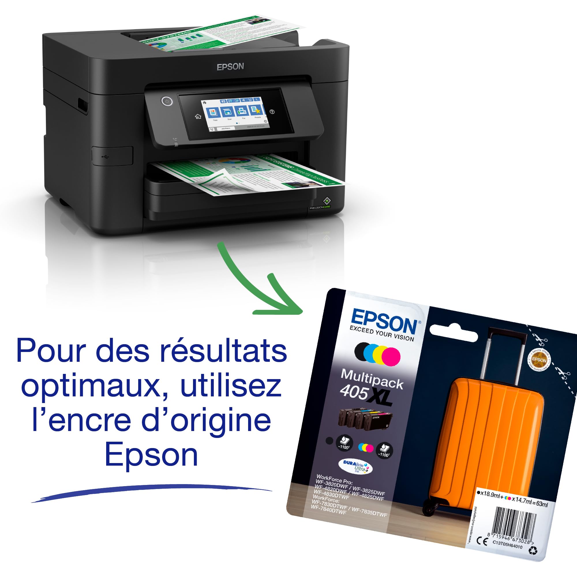 EPSON WorkForce Pro WF-4820DWF MFP colour ink-jet A4 210x297mm A4 25ppm print 250 sheets USB 2.0 LAN Wi-Fi USB host