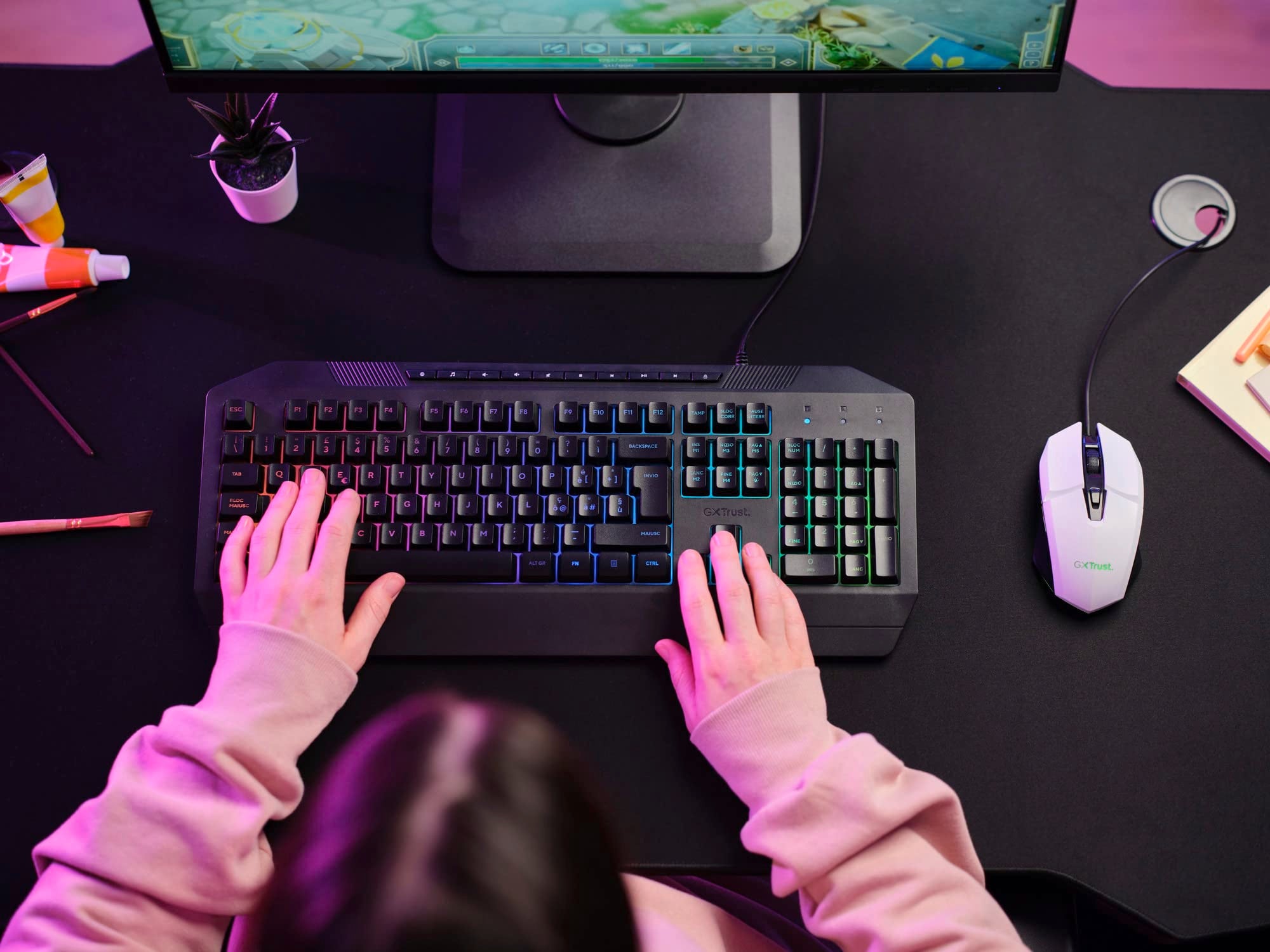 TRUST Souris gaming filaire FELOX rétroéclairée - Blanche