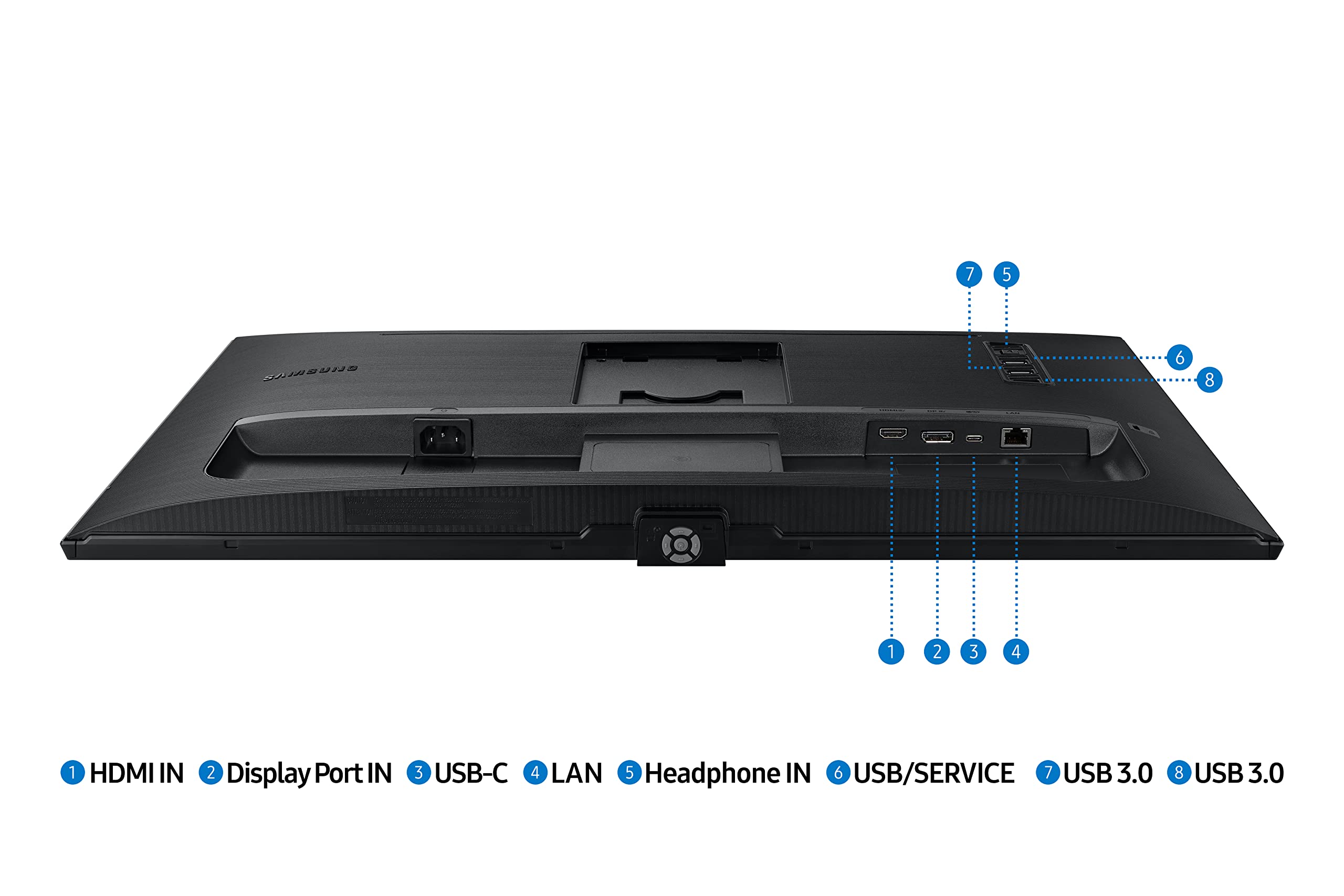 SAMSUNG LS32B800PXPXEN 32p 16:9 3840x2160 IPS 5ms HDR400 HAS/Swivel/Pivot/Tilt HDMI/DP/USB-C 90W/LAN USB3 Hub VESA 100