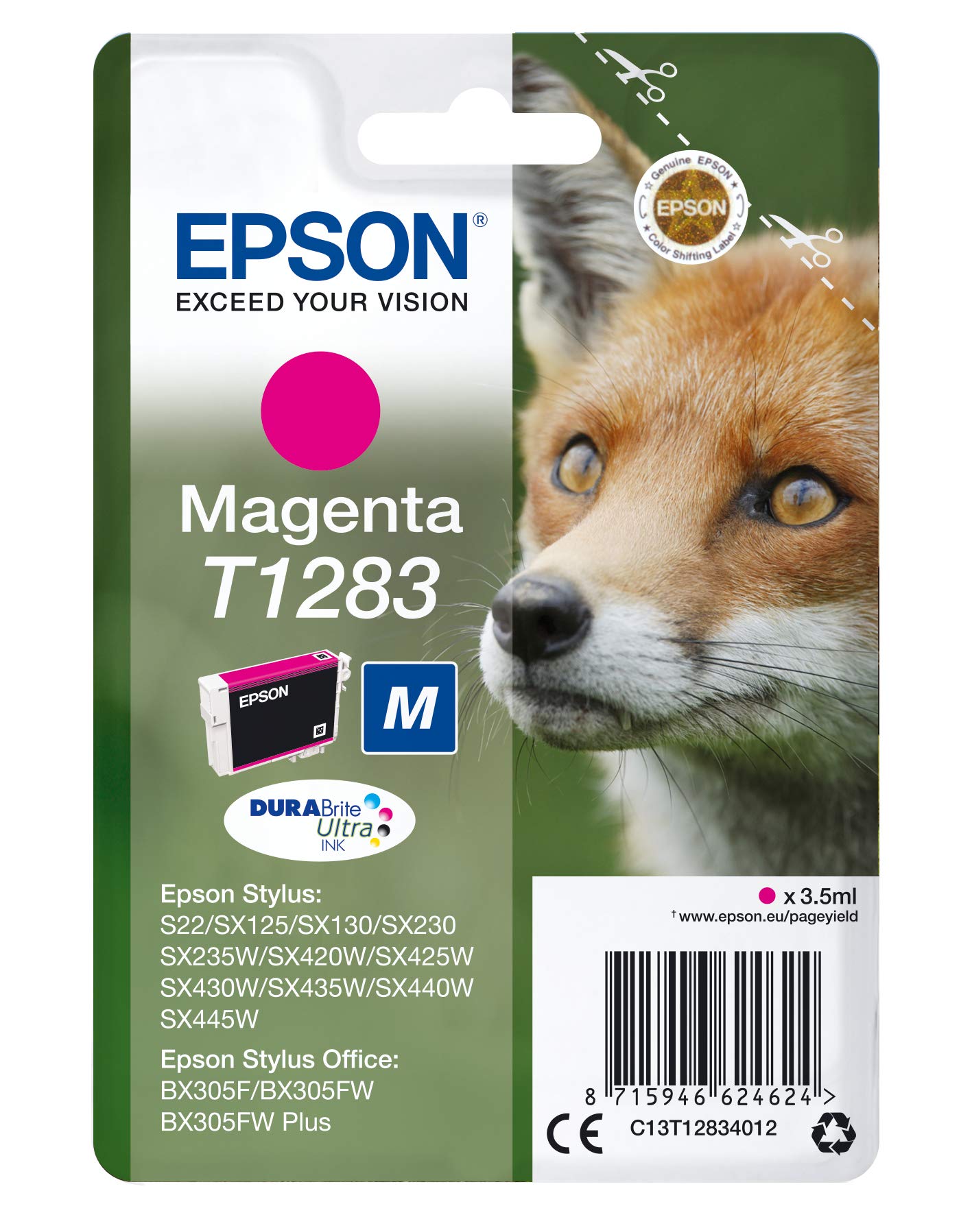 EPSON 1LB T1283 ink cartridge magenta standard capacity 3.5ml 1-pack RF-AM blister w/s