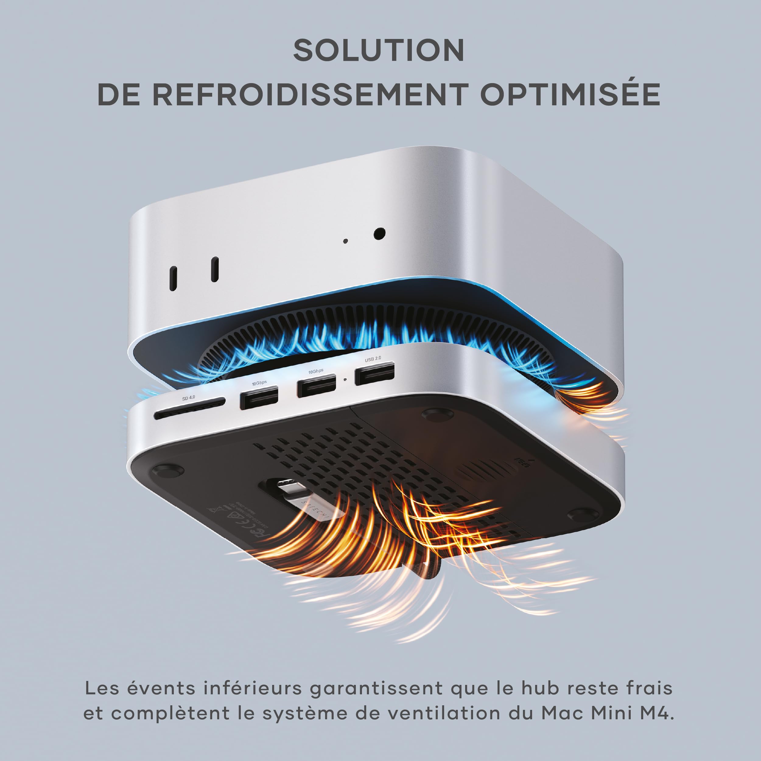 STAND&HUB MACMINI M4+SSD ENCLOSURE SIL