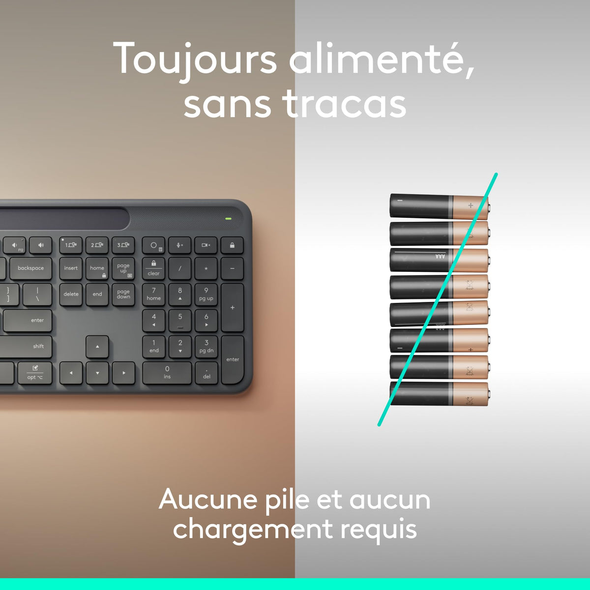 LOGITECH Slim Solar+ for Business - Graphite - (FR)