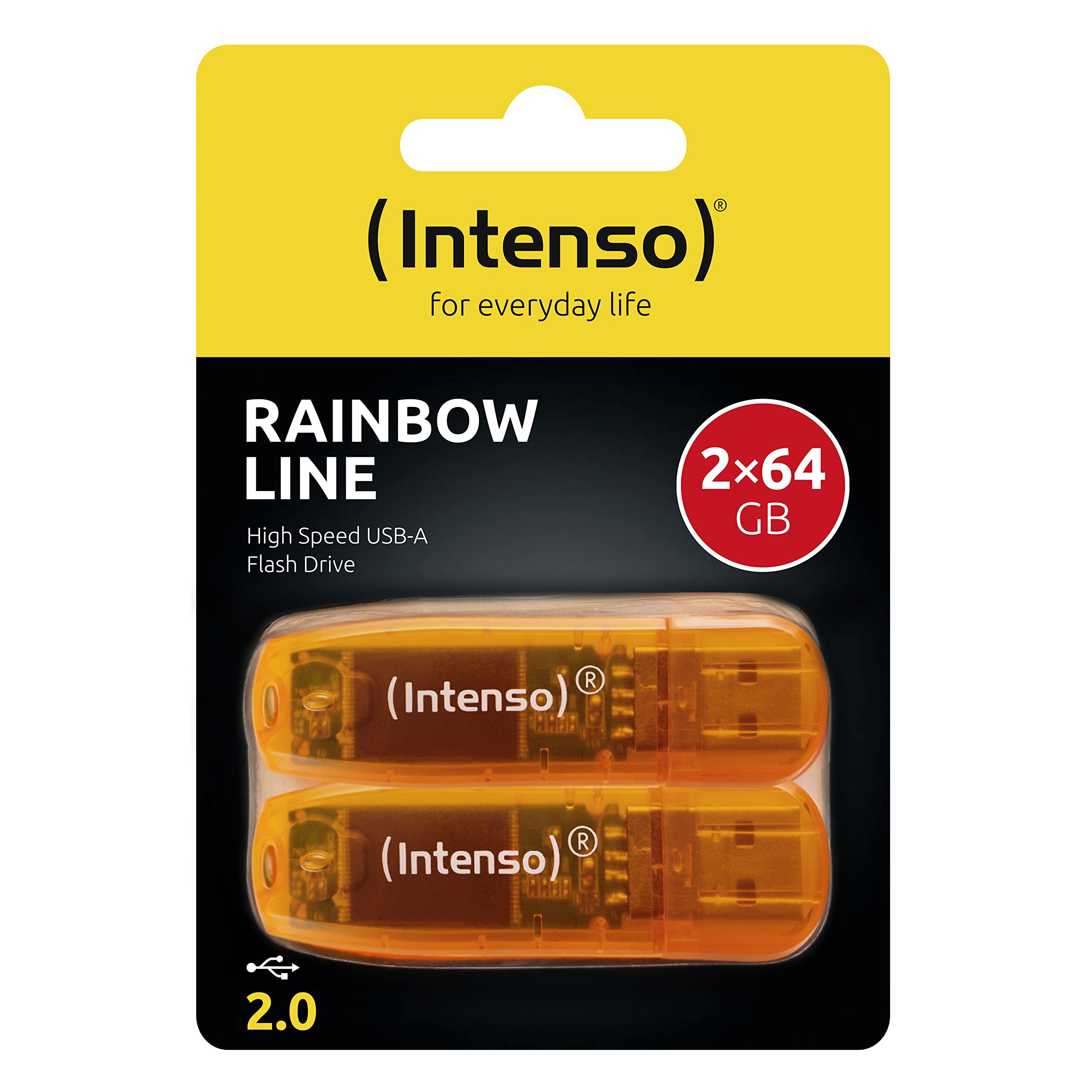 INTENSO Clé USB 2.0 Rainbow Line - Pack de 2 x 64 Go