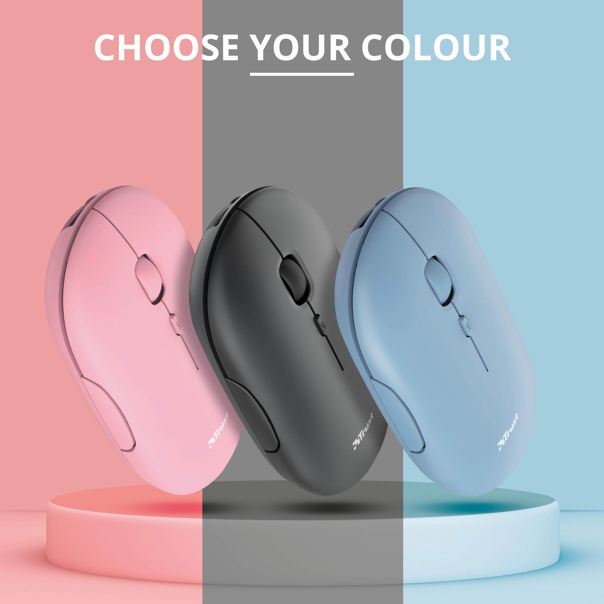 TRUST Souris sans fil PUCK Ultra-plate rechargeable - Bleue