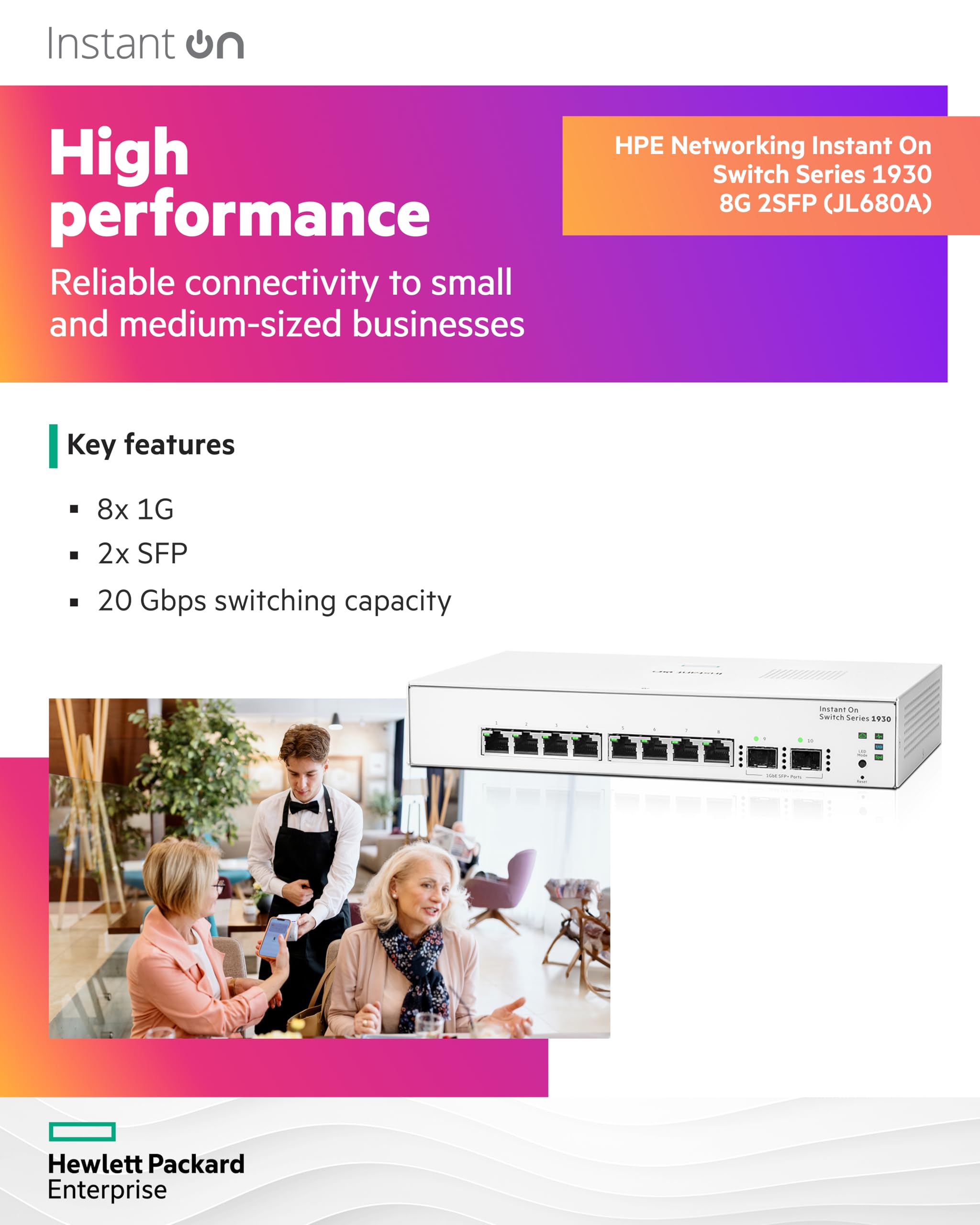 HPE Aruba Instant On 1930 Smart 8G 2SFP Switch