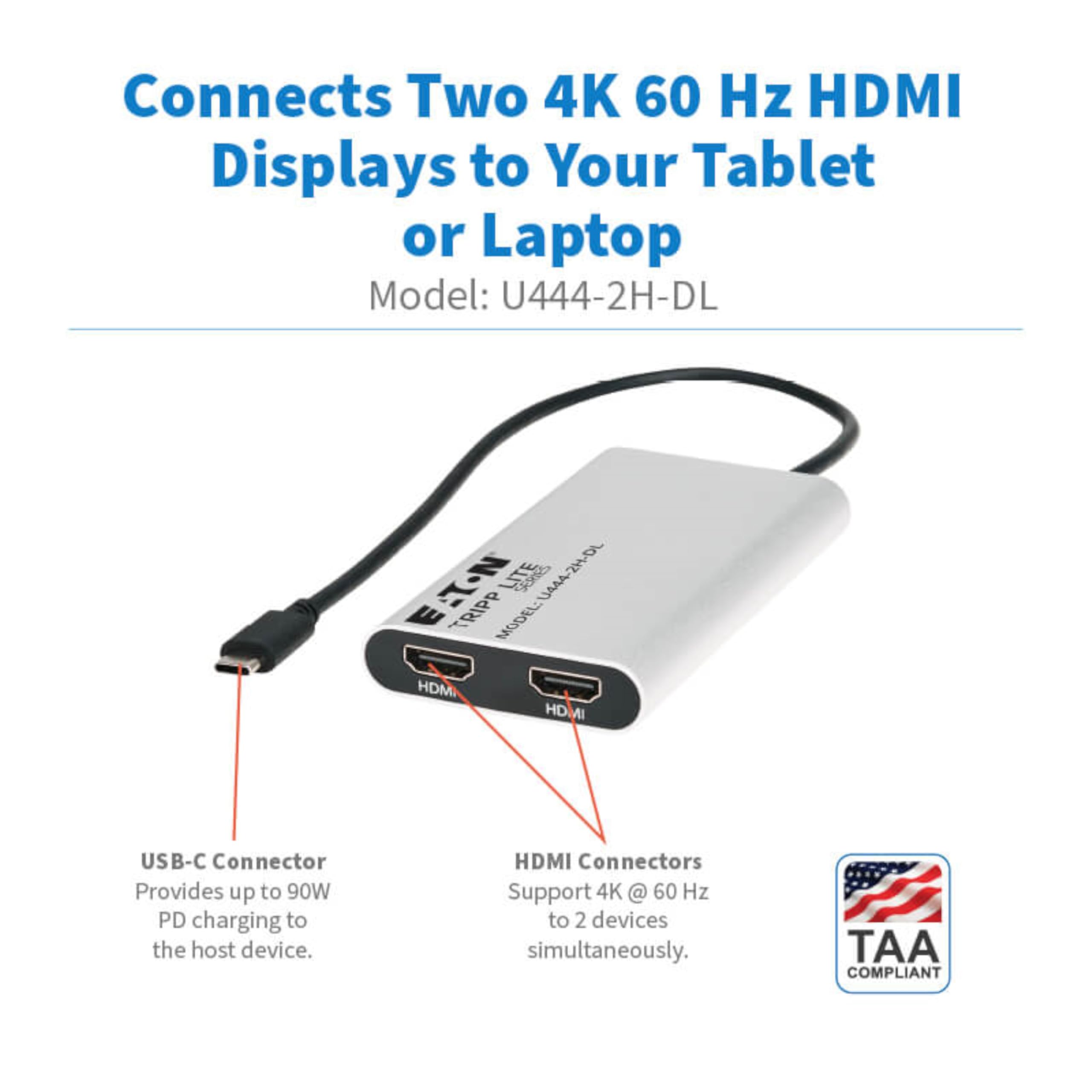 TrippLite Adapt. USB-C Dual HDMI 4K 60Hz
