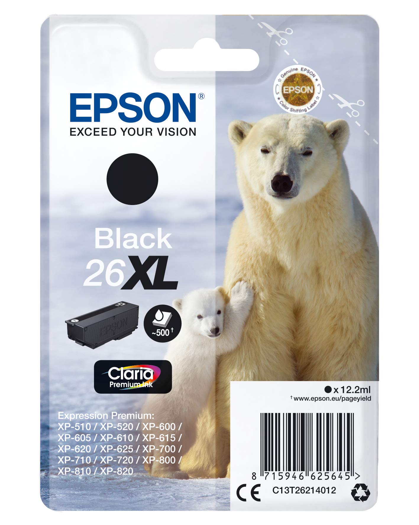 Cartouche EPSON C13T26214012 26XL - Noir