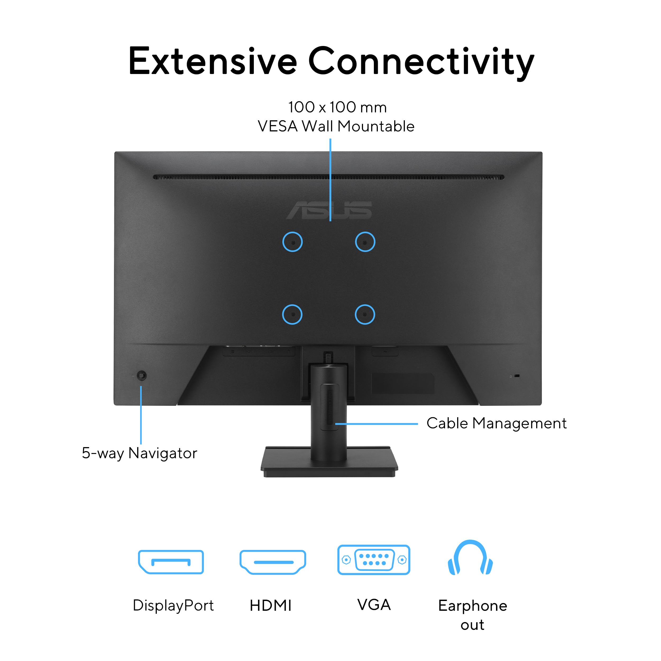 ASUS VA249QG Eye Care Gaming Monitor 23.8p IPS WLED FHD 16:9 120Hz 300cd/m2 1ms D-Sub HDMI DP 2x2W Speakers