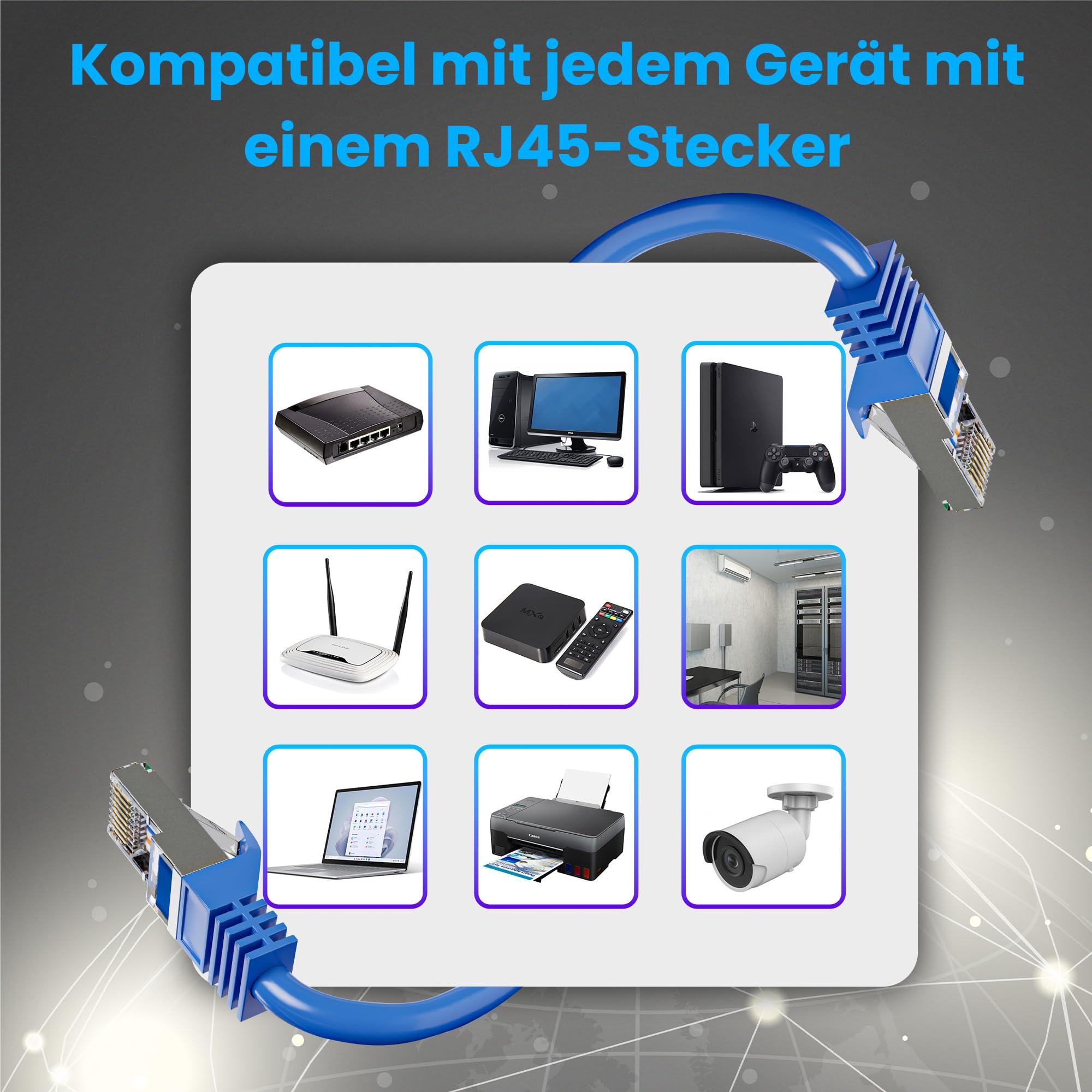 Extralink EX.6549 câble de réseau Bleu Cat6a SF/UTP (S-FTP)