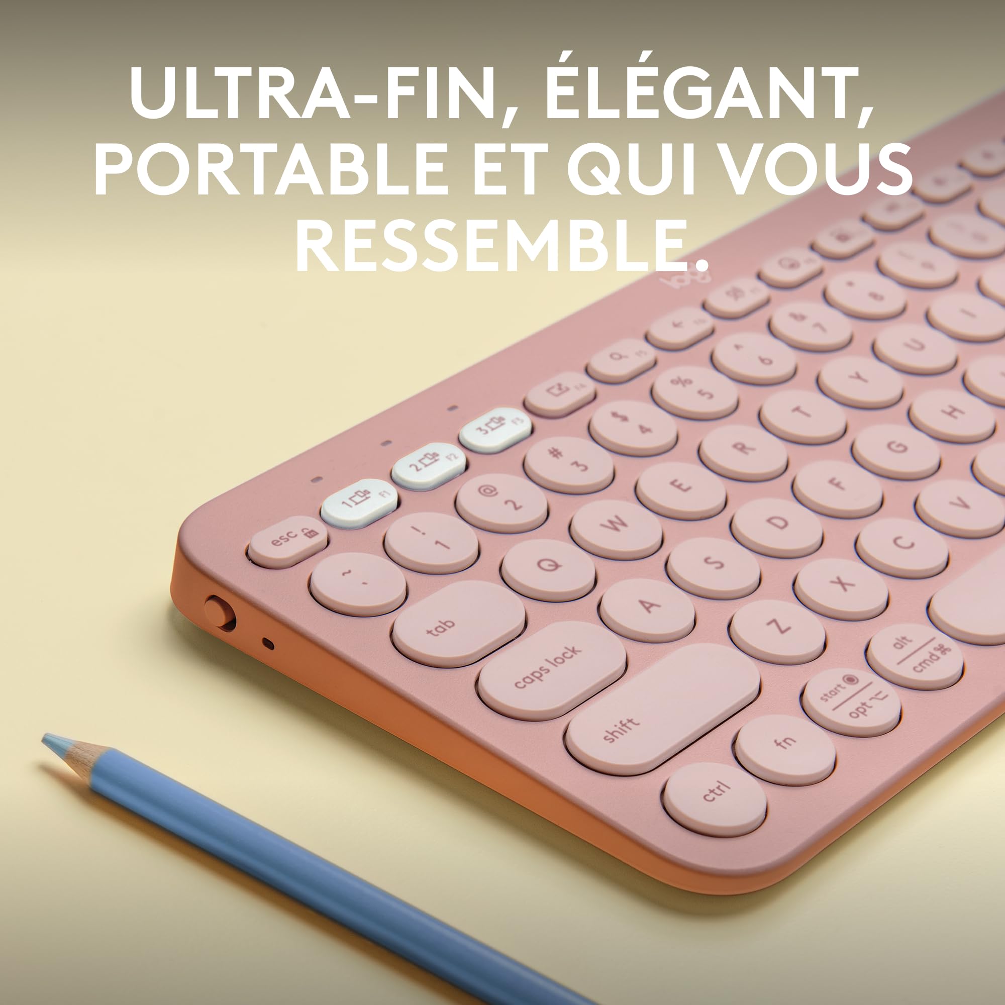 LOGITECH Pebble Keys 2 K380s - TONAL ROSE - (FRA) - BT - N/A - CENTRAL-419 - UNIVERSAL