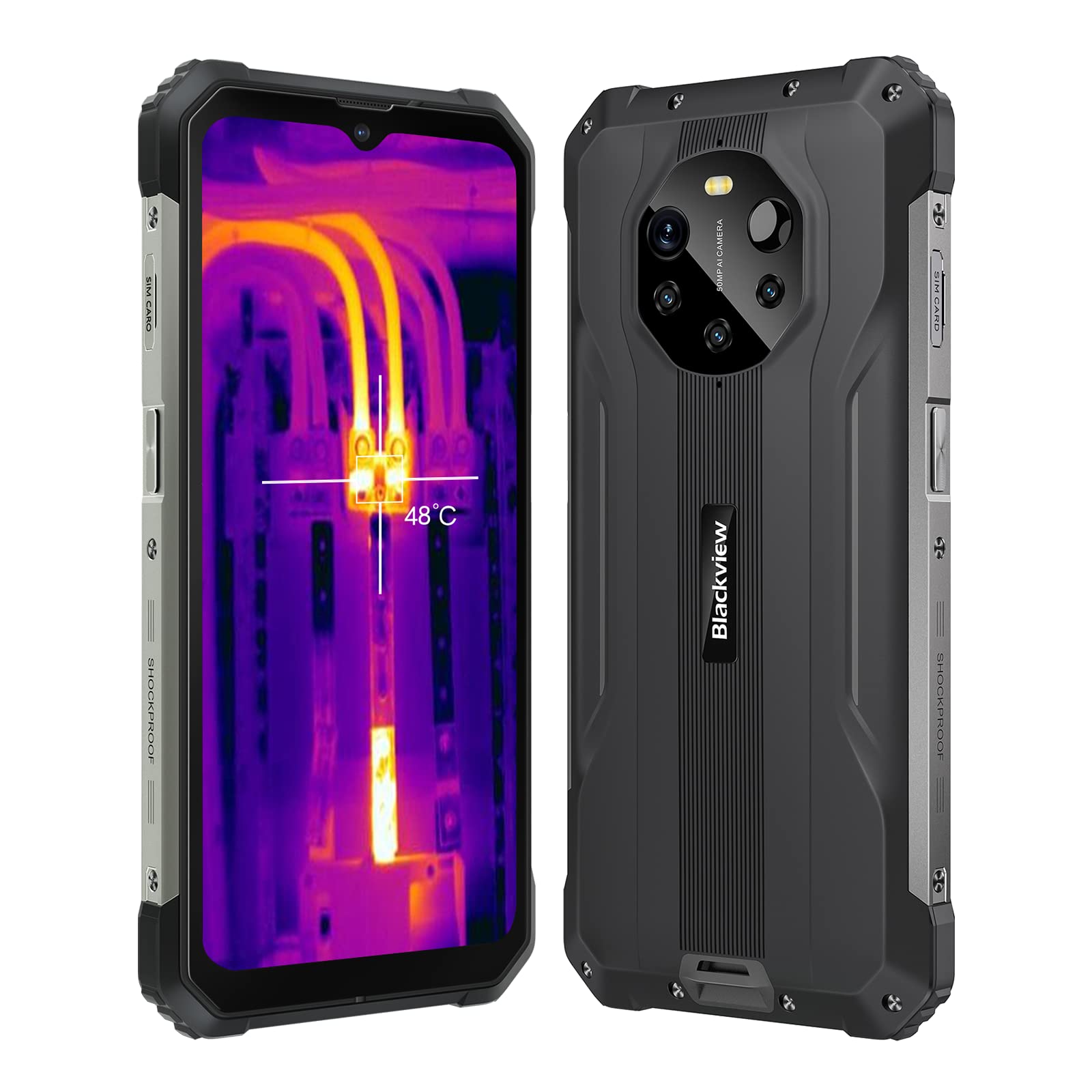 Blackview BL8800 Pro 5G (FLIR - Ecran de 6.58'' - 128 Go, 8 Go RAM) Noir