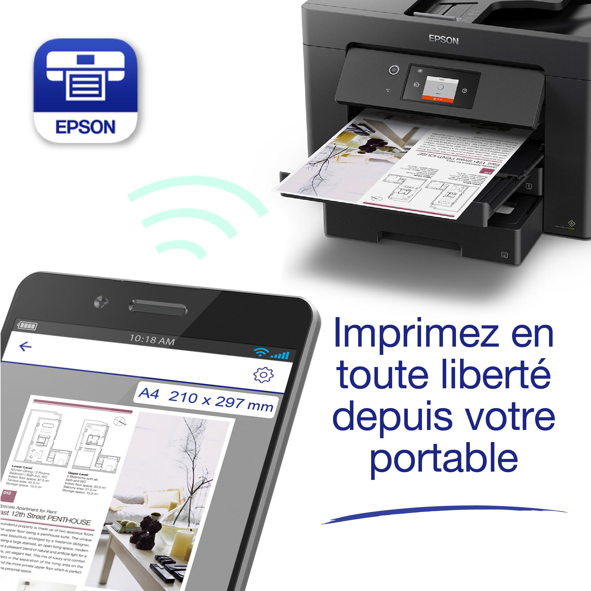 EPSON WorkForce WF-7830DTWF MFP colour ink-jet A3 297x420mm A3 25ppm print 500 sheets USB 2.0 LAN Wi-Fi