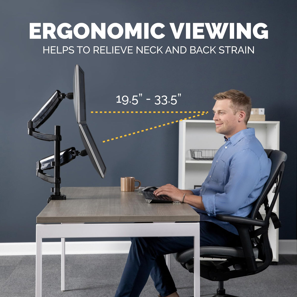 FELLOWES Bras porte-écrans double vertical Platinum Series