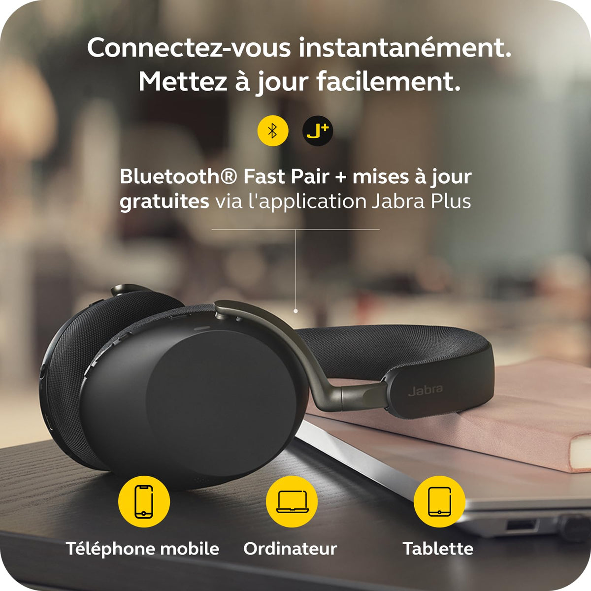 Jabra Evolve3 85 UC Link 390 USB-C Bla