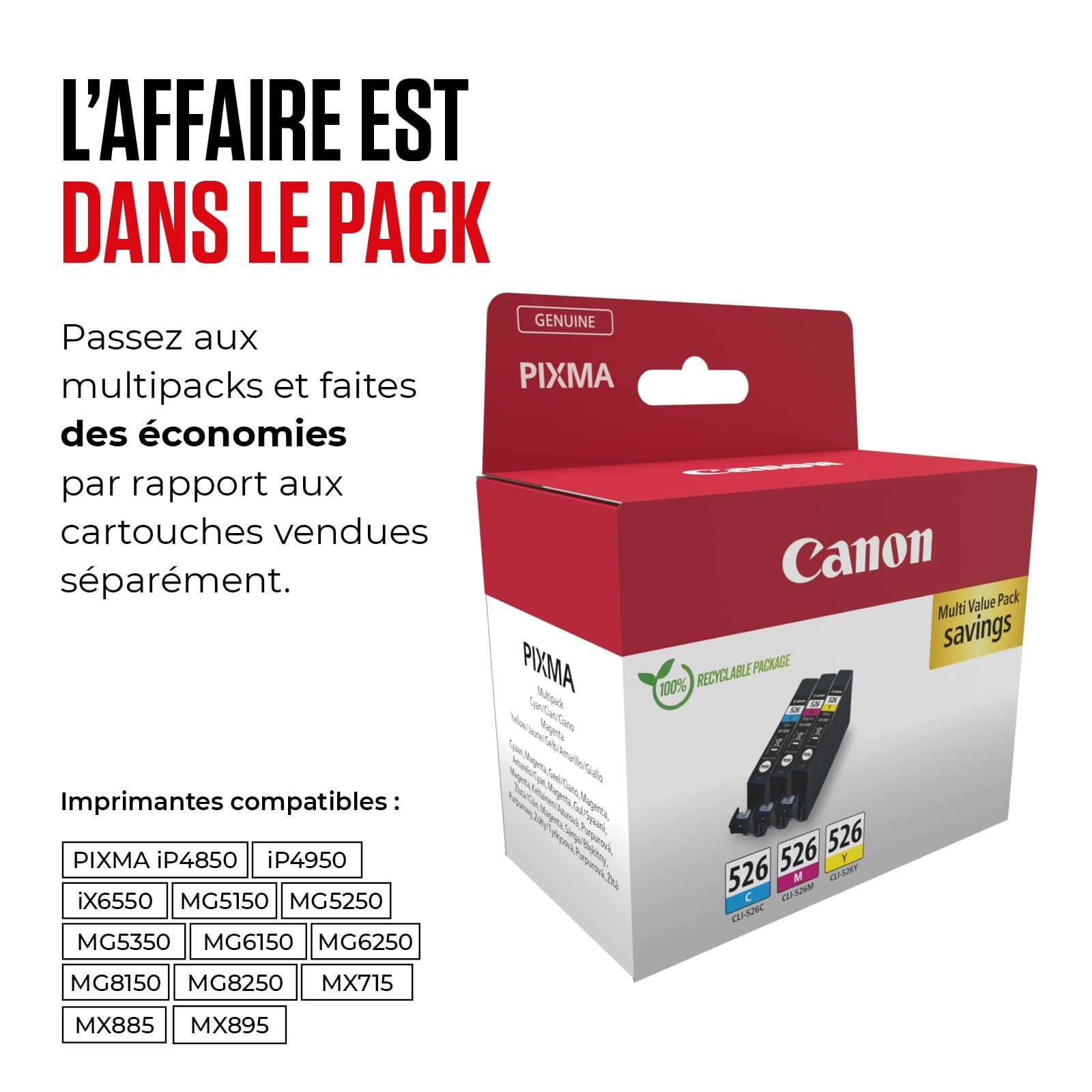 CANON CLI-526 Ink Cartridge C/M/Y combo