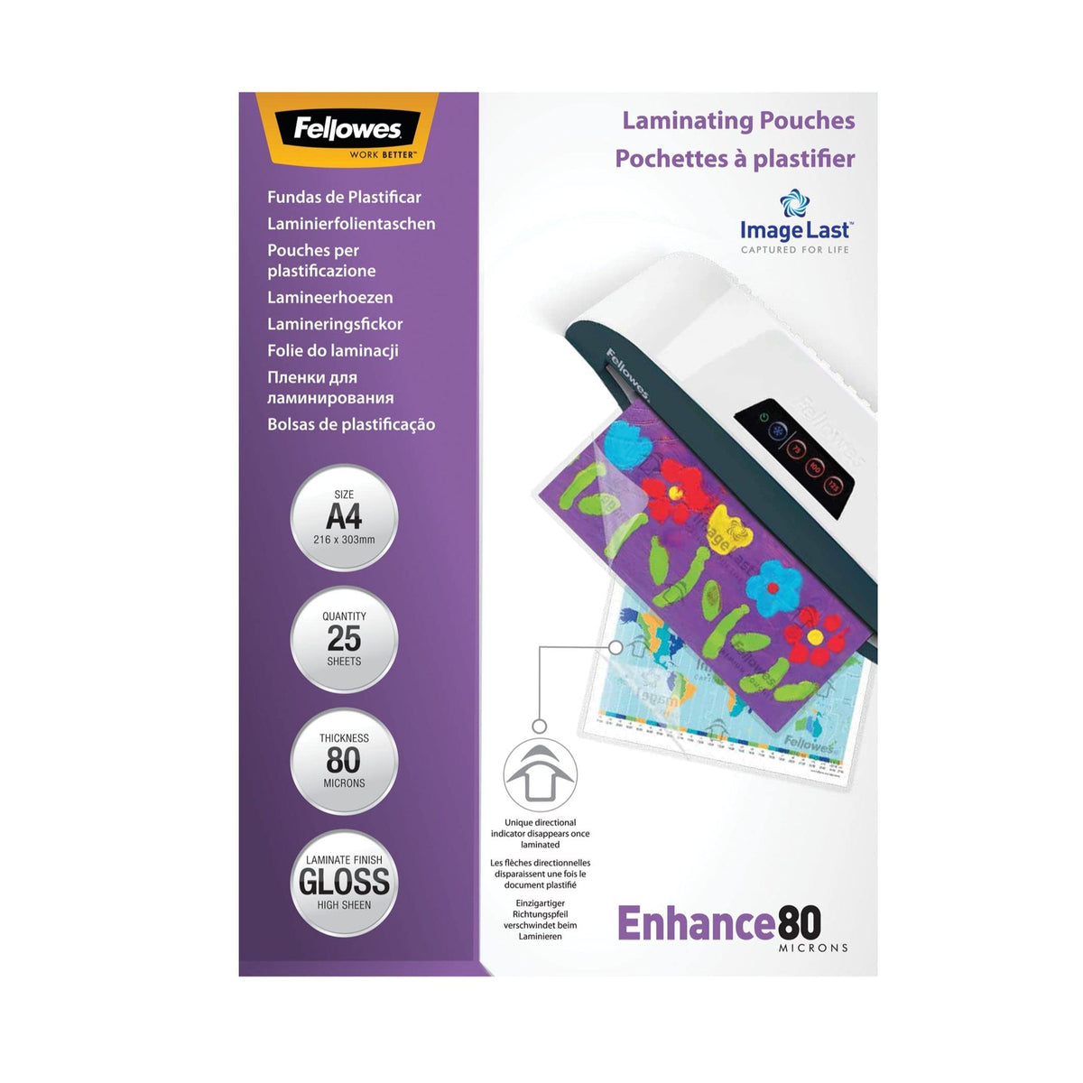 FELLOWES IL POCHETTES A4 80 MICRONS X 25