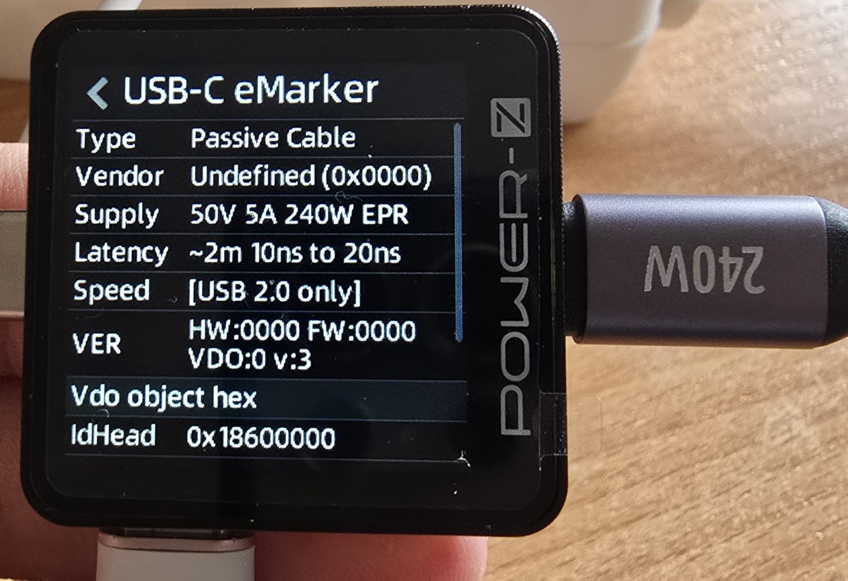 CHARGEUR SECTEUR USB TYPE C 100 W AVEC CORDON 2,0 M