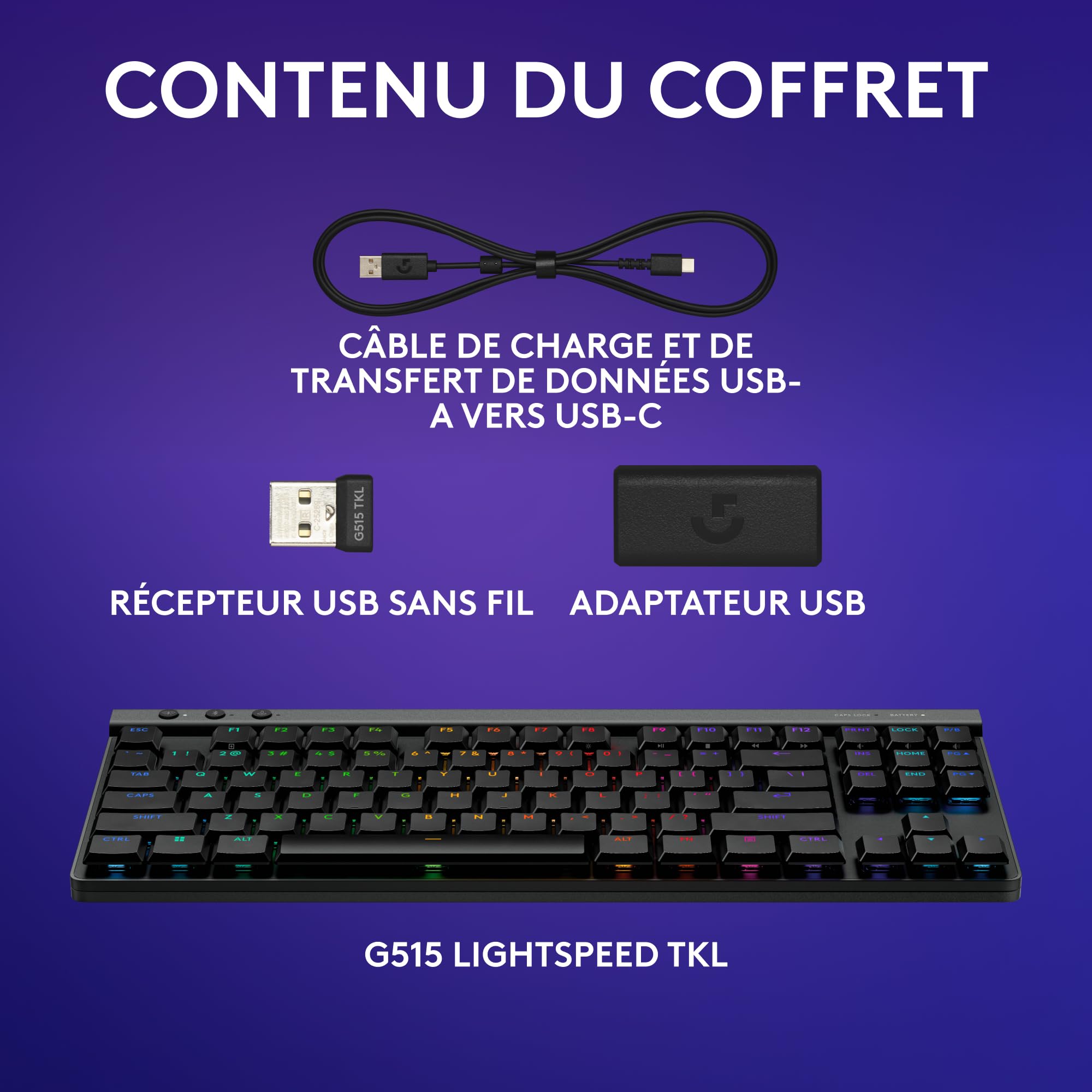 LOGITECH G515 LIGHTSPEED TKL Black (FR)