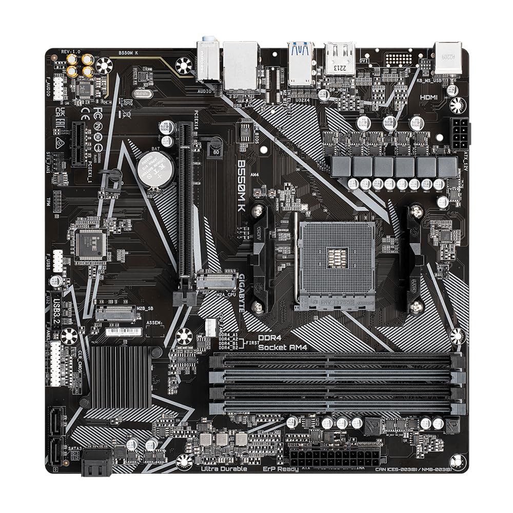 GIGABYTE B550M K carte mere AMD B550 Emplacement AM4 micro ATX