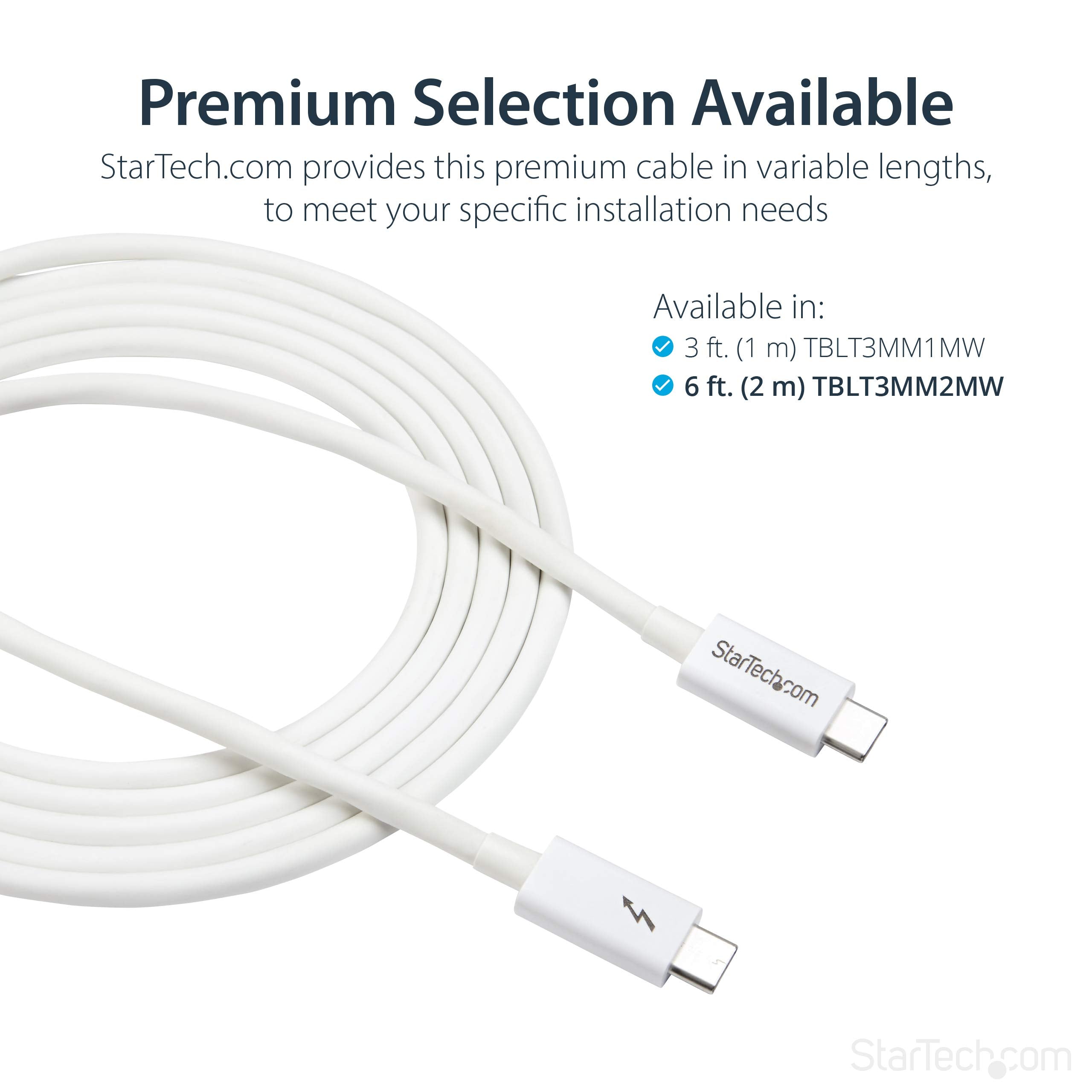 2m Thunderbolt 3 Cable 20Gbps - White