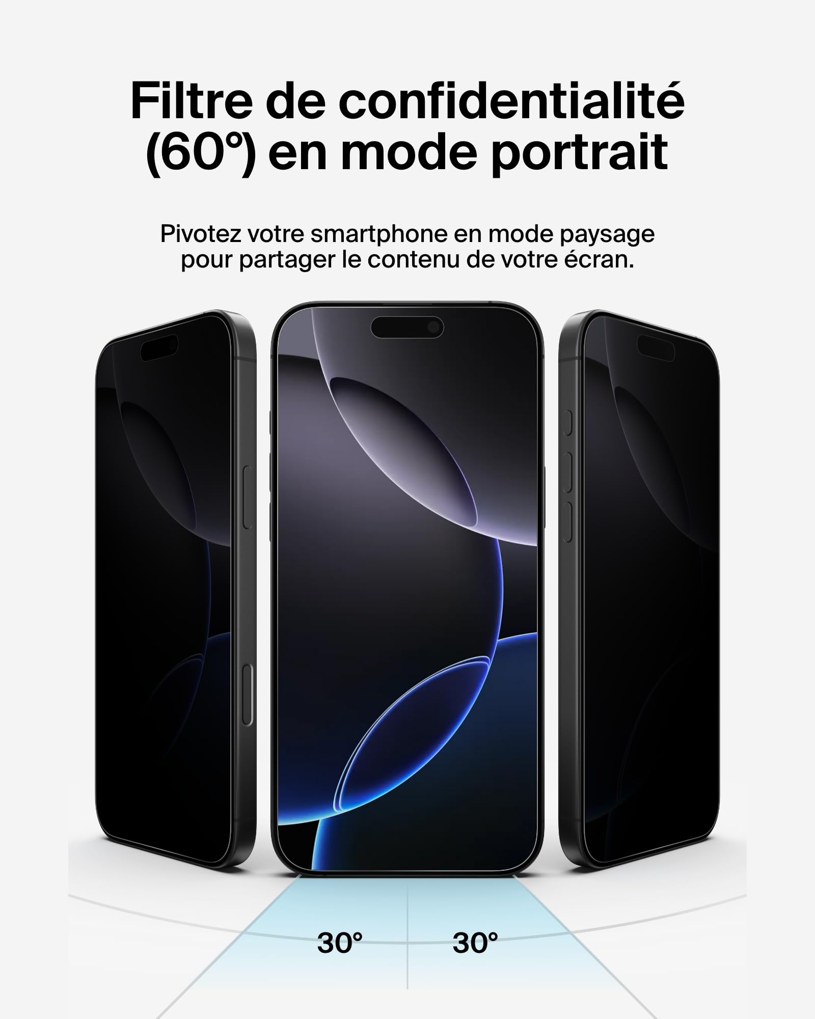 BELKIN ScreenForce Pro Invisiglass Privacy AM Screen Protector - iPhone 16 Pro Max