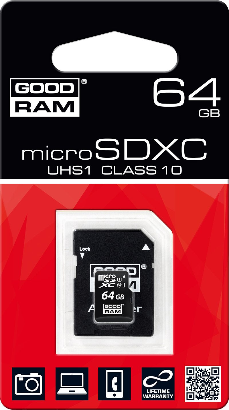 Carte Mémoire GoodRAM 64 Go (Avec Adaptateur carte SD)