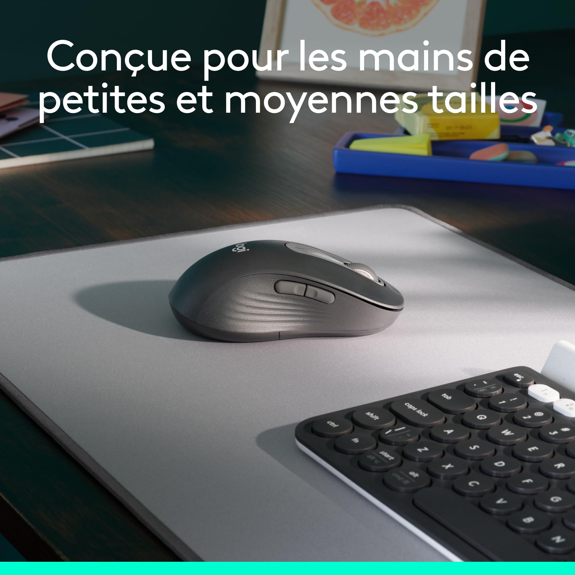 LOGITECH Signature M650 L LEFT Mouse large size left-handed optical 5 buttons wireless Bluetooth 2.4 GHz GRAPHITE