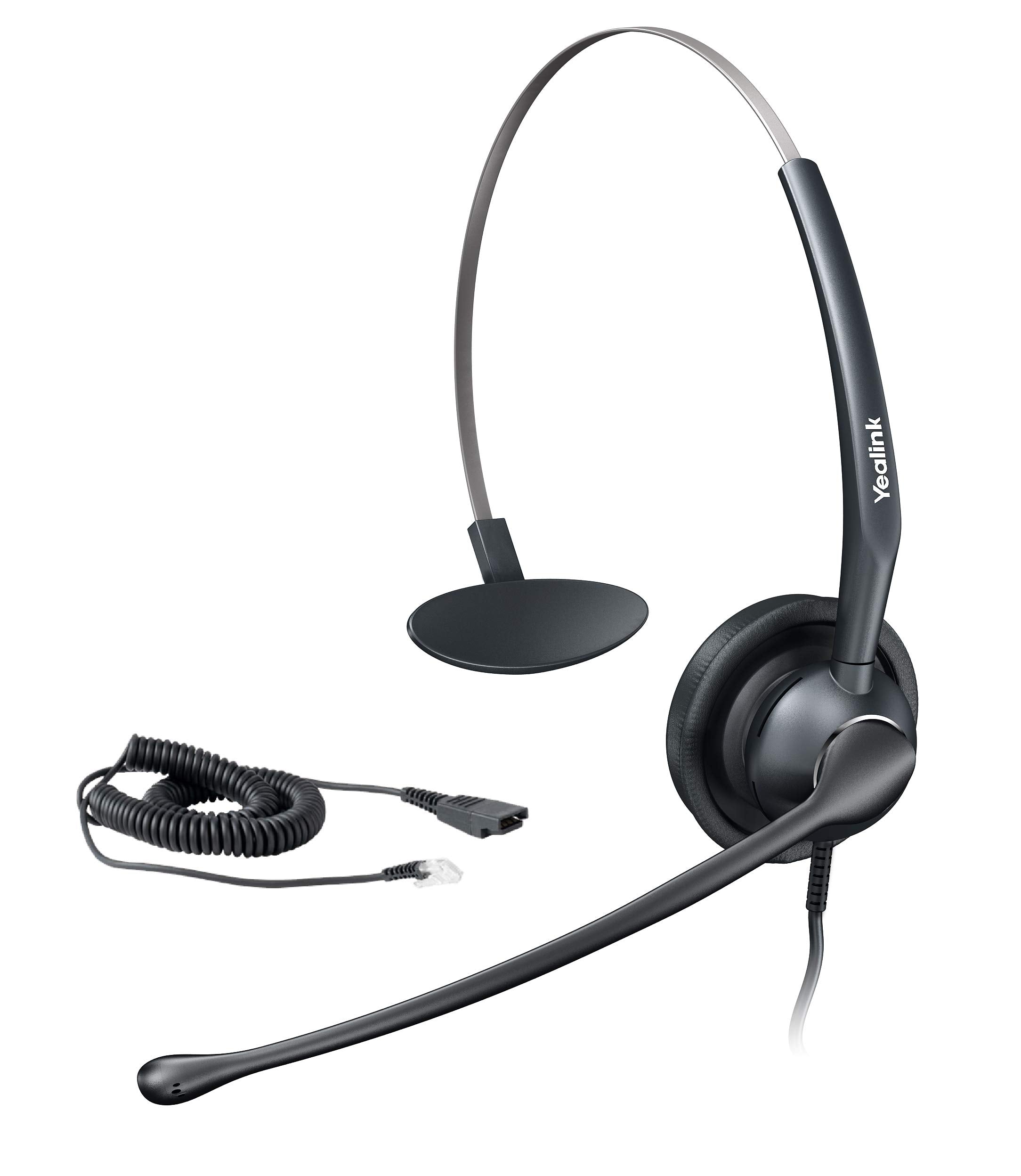 Yealink YHS34 Mono Micro casque cuir avec cordon QD/RJ9 - 1 écouteur