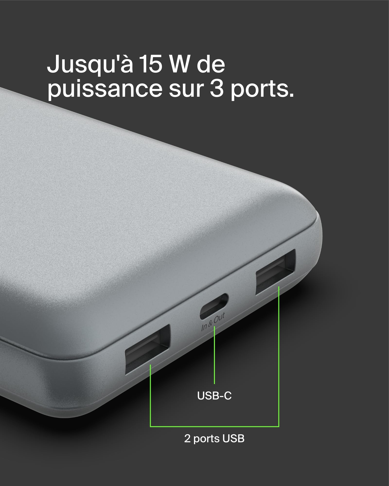 BELKIN 20k power bank 15w space grey