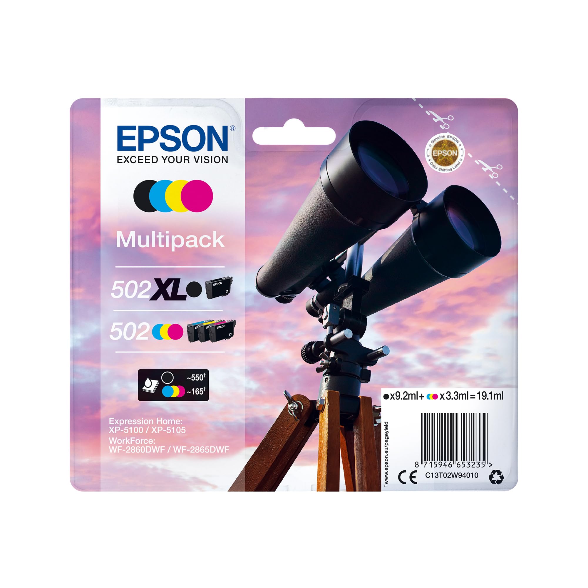 EPSON 1LB Multipack 4-colours 502XL Ink SEC w/s