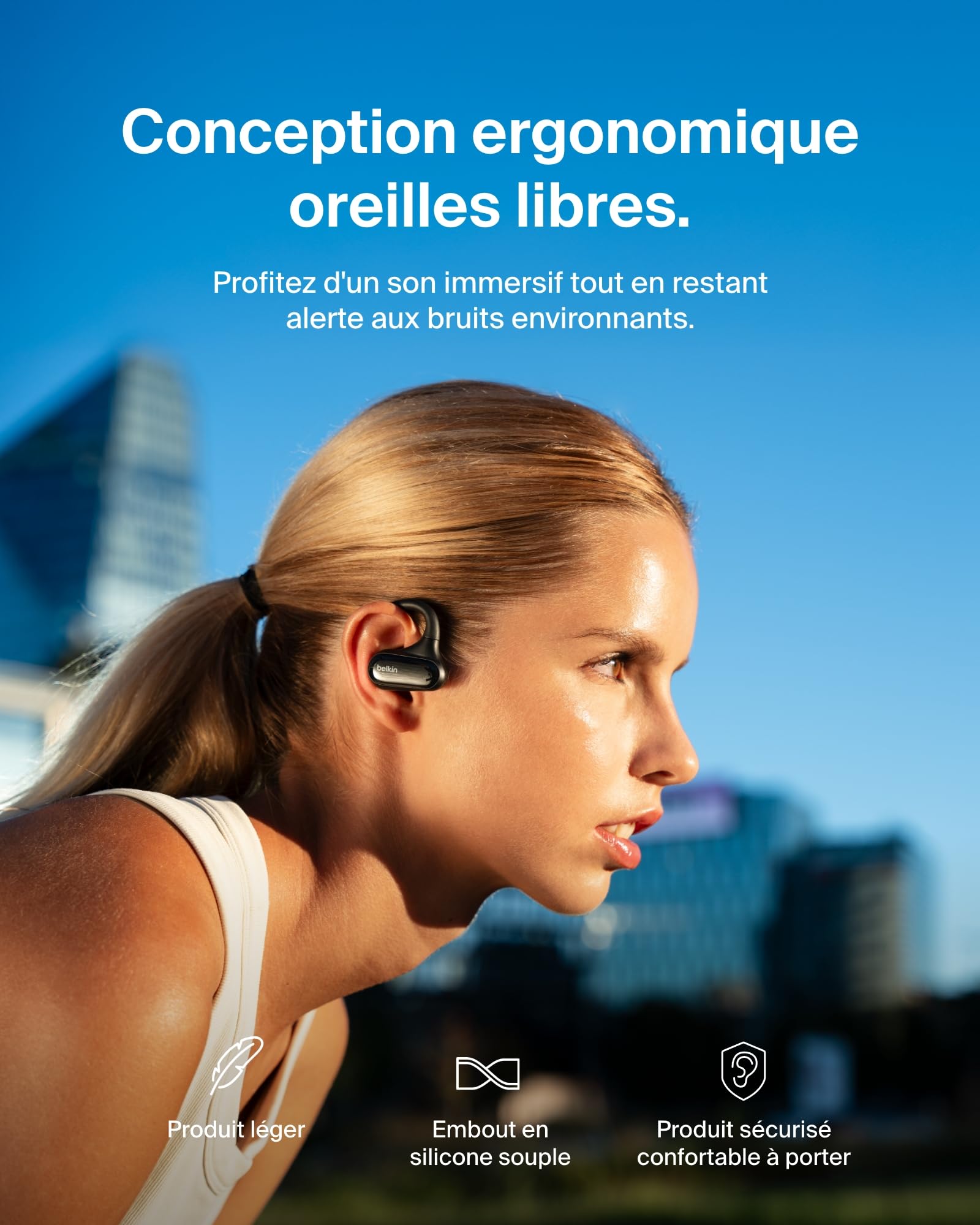 BELKIN Clearfit Open-Ear Wireless Earbuds Black