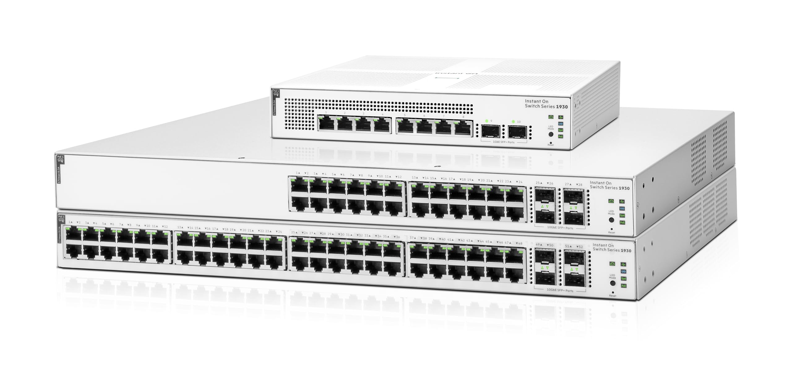 HPE Networking Instant On 1930 24G Class4 PoE 4SFP/SFP+ 195W Switch Commutateur C3 Géré 24 x 10/100/1000 PoE+4 x 1 Gigabit/10 Gb