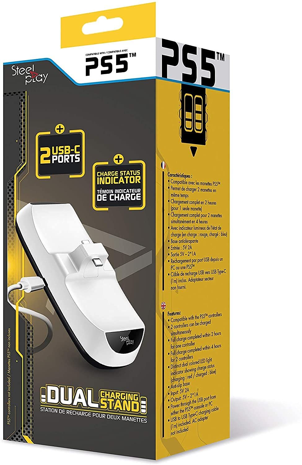 LEXIP X STEELPLAY Station de Recharge 2 Manettes PS5