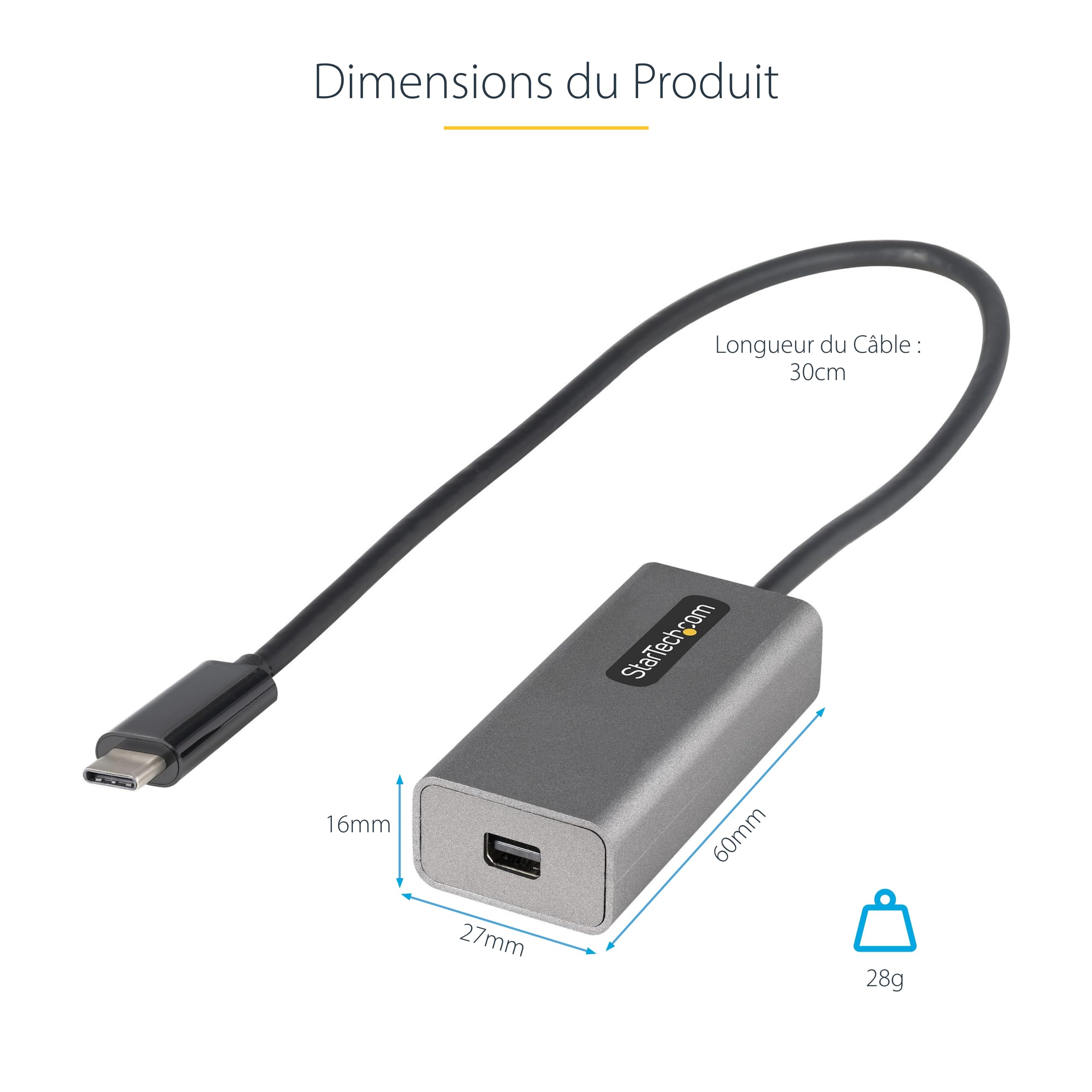 USB C to Mini DisplayPort Adapter 4K60Hz