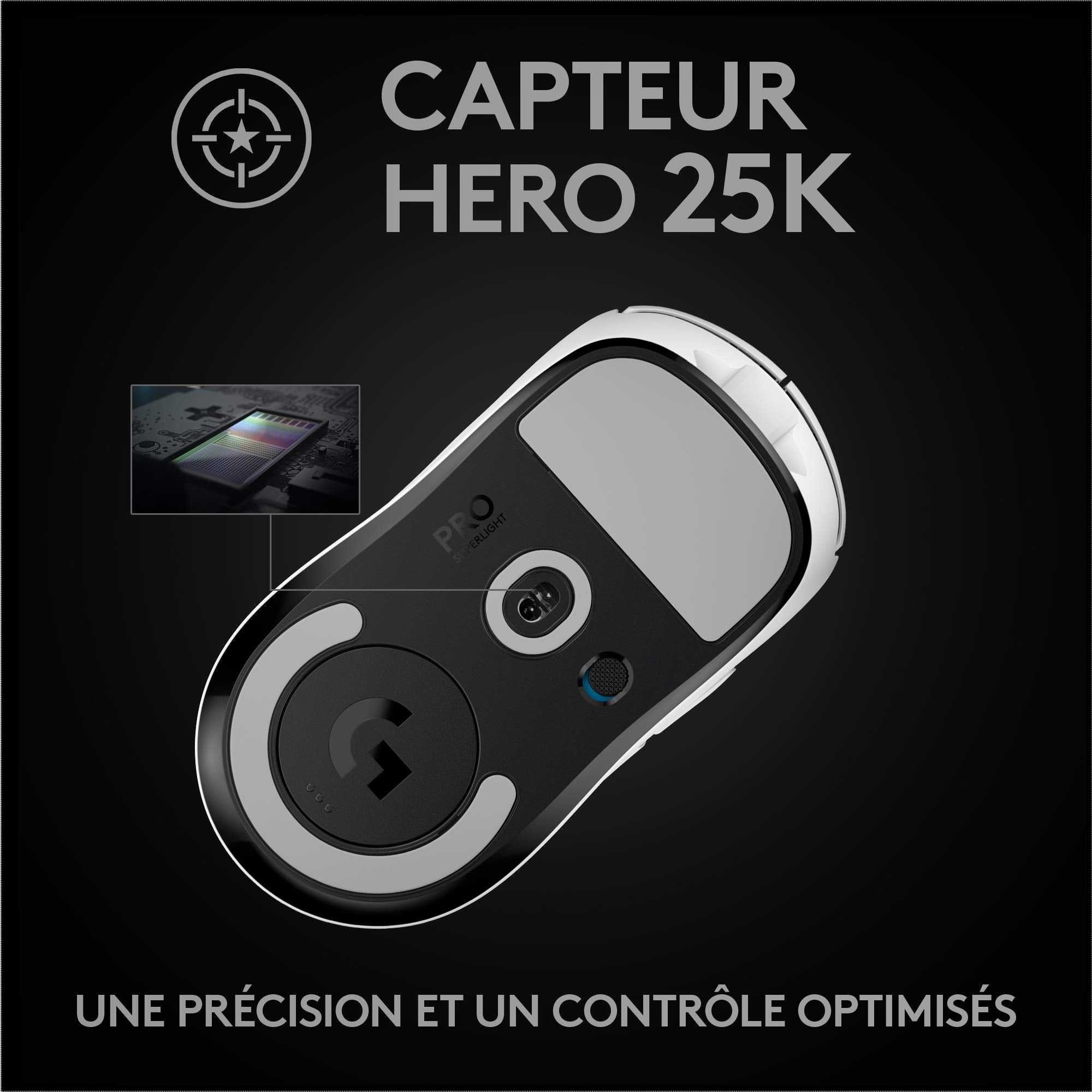 LOGITECH PRO X SUPERLIGHT Wireless Gaming Mouse Mouse optical 5 buttons wireless 2.4 GHz USB LIGHTSPEED receiver white