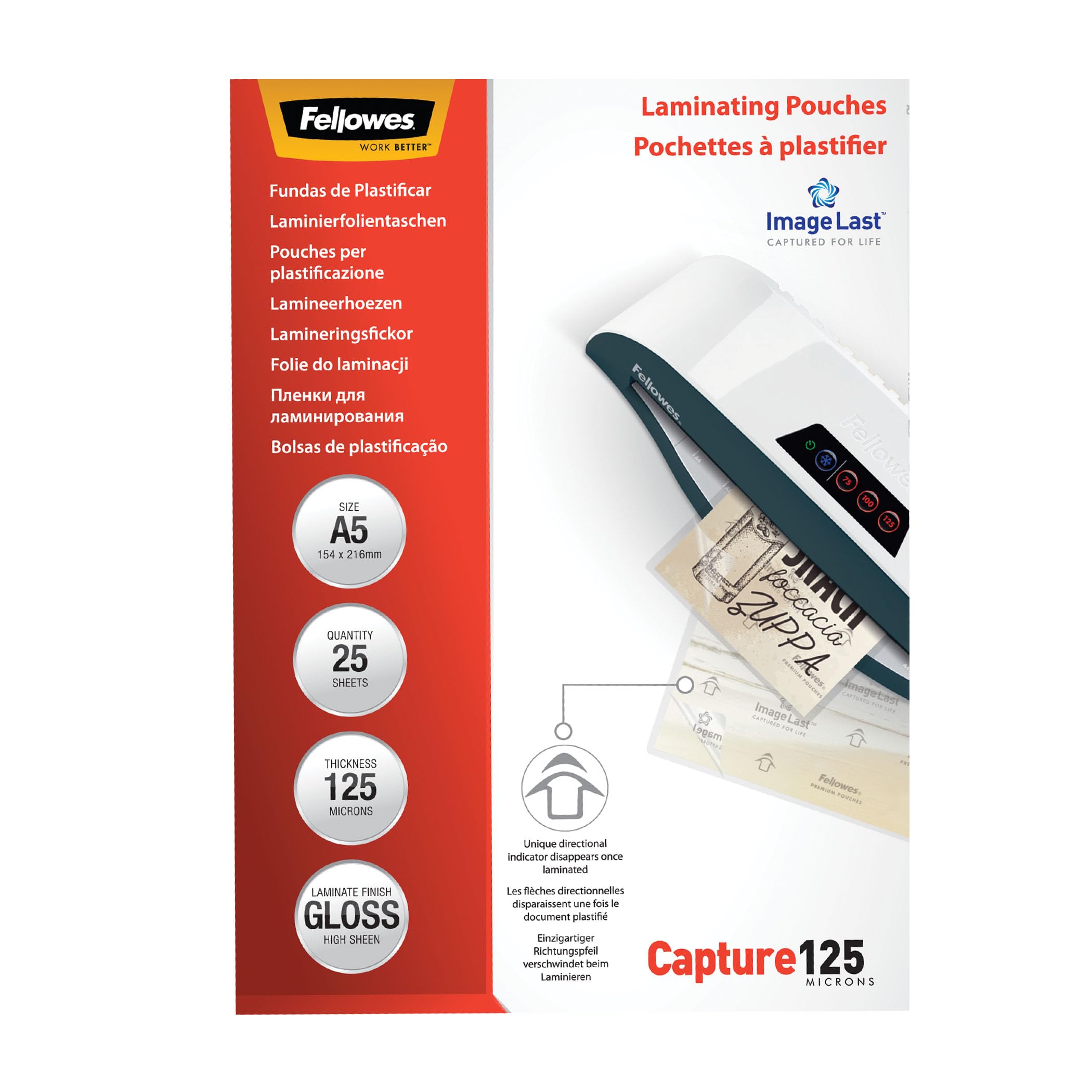 FELLOWES IL LAMINATING POUCH A5 125MC RTL25PK