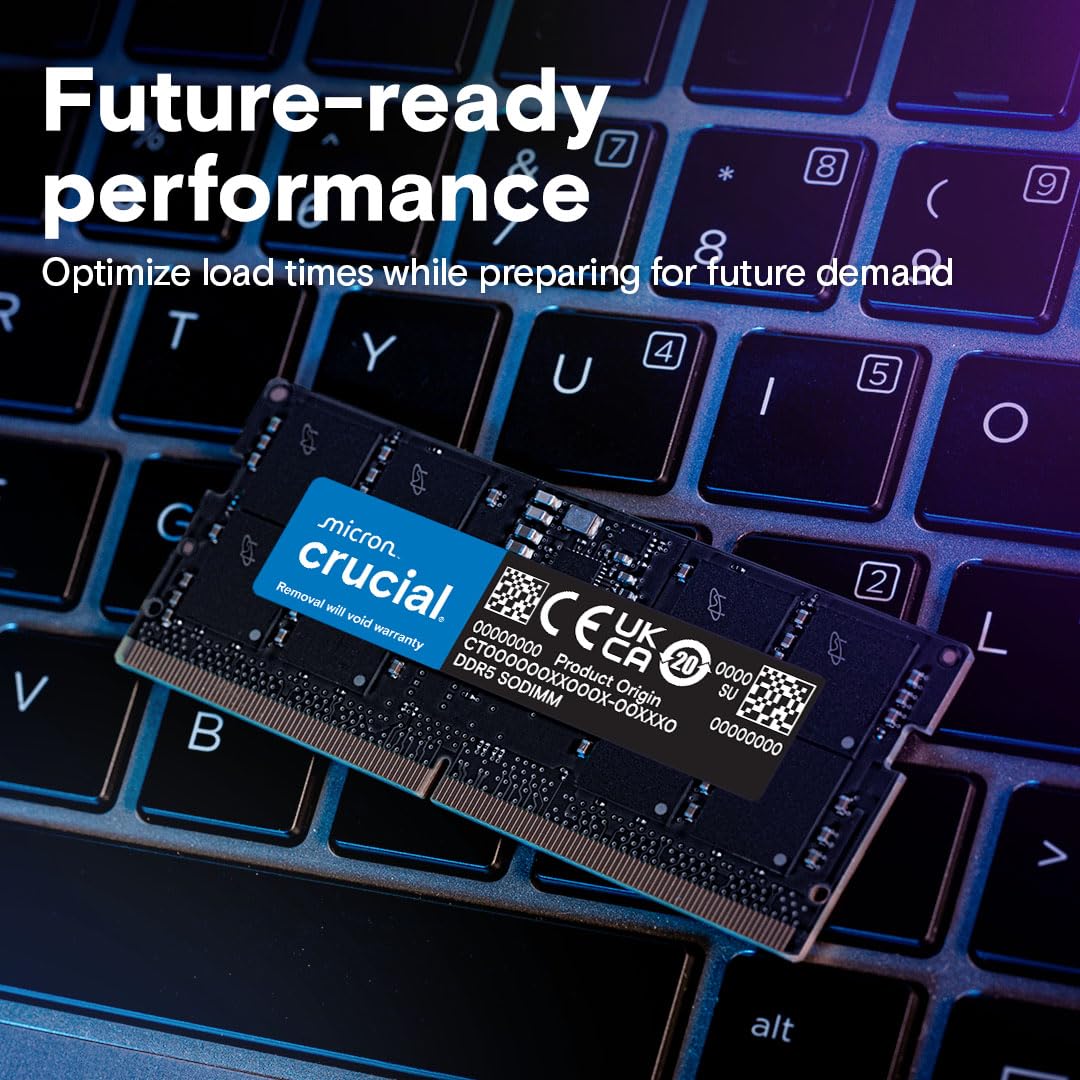 Crucial CT32G56C46S5 module de mémoire 32 Go 1 x 32 Go DDR5 262-pin SO-DIMM