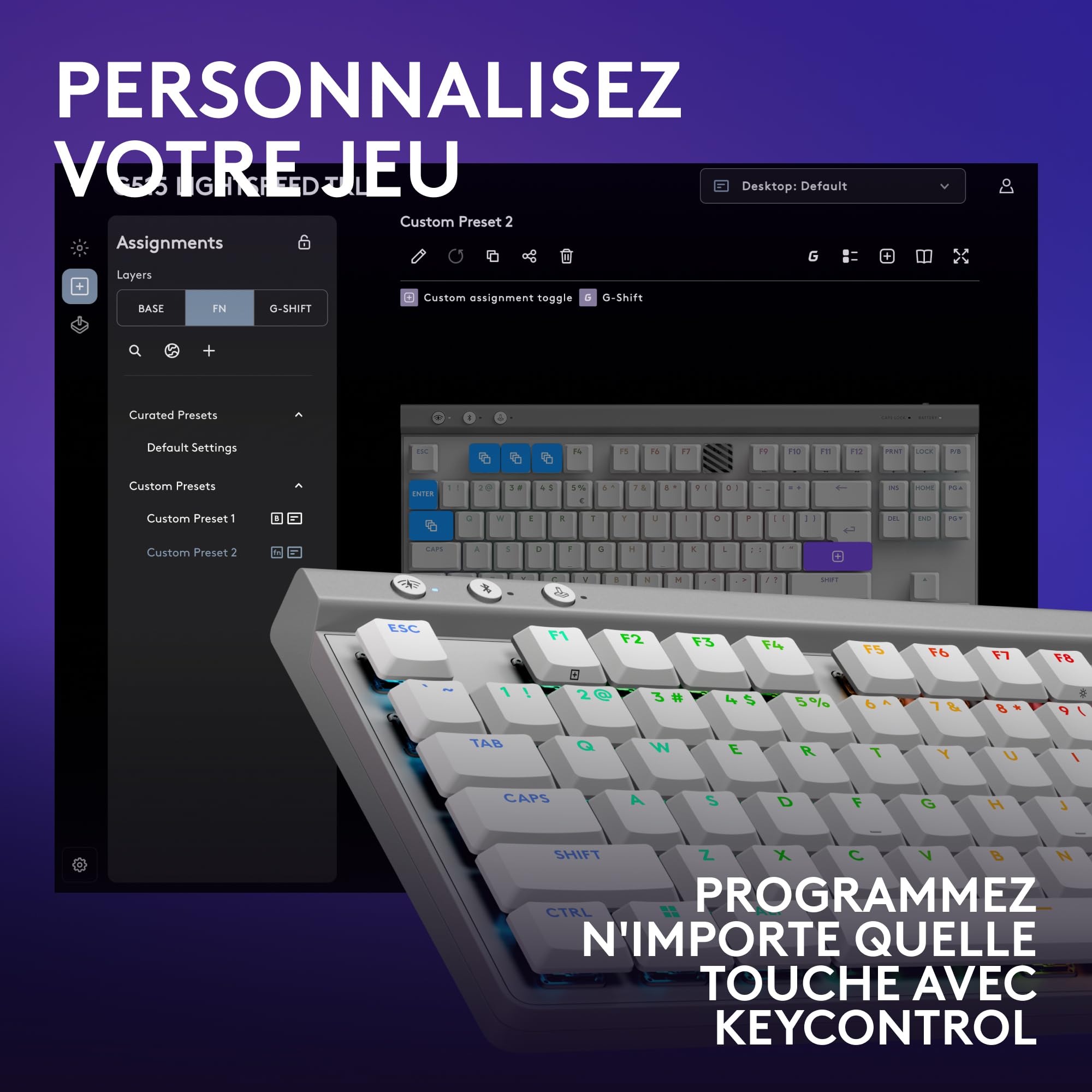 LOGITECH G515 LIGHTSPEED TKL White (FR)