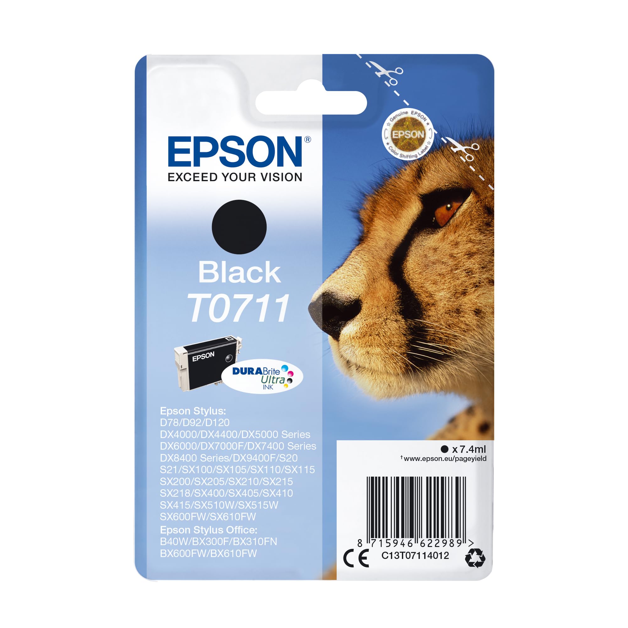 Cartouche EPSON C13T07114012 T0711 - Noir