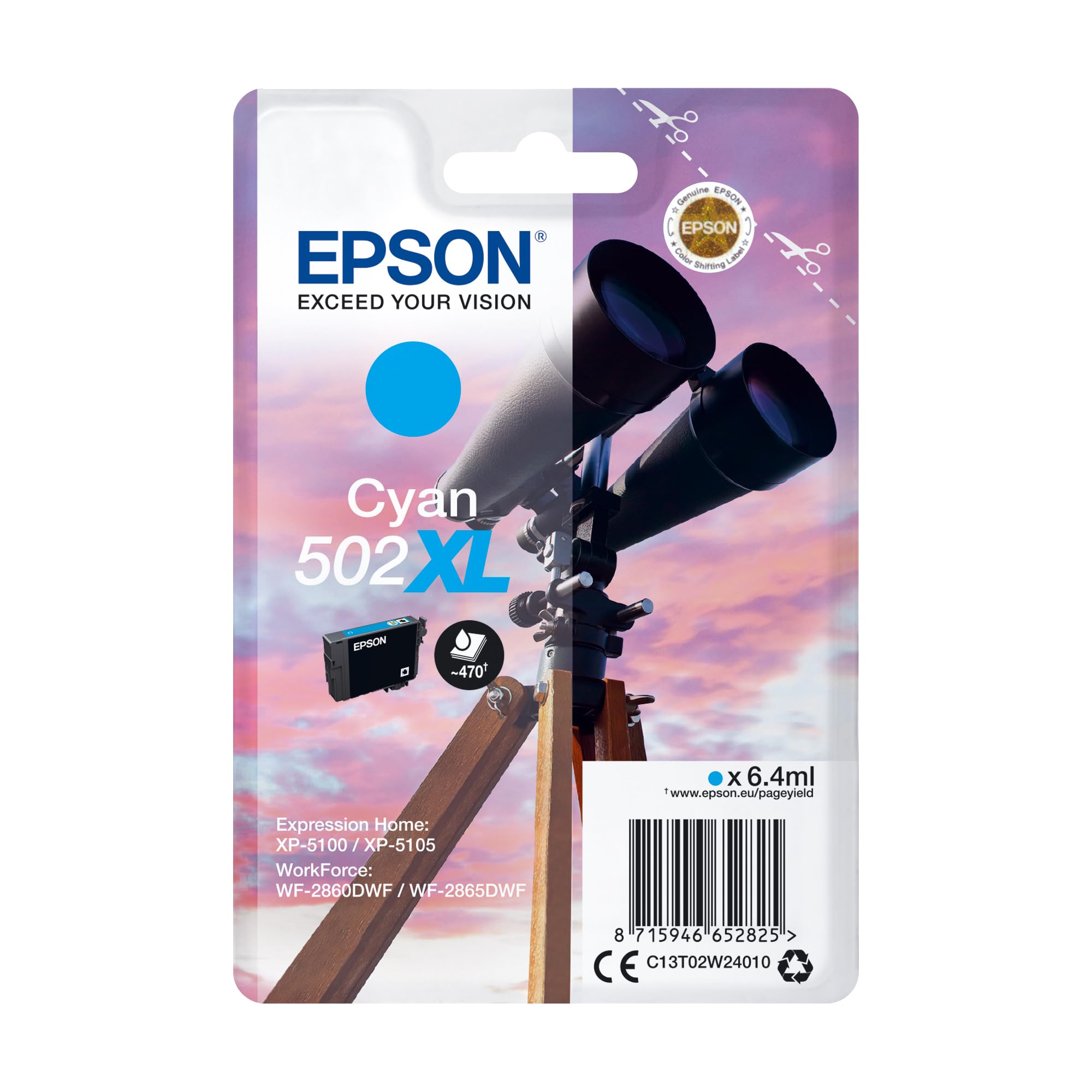 EPSON 1LB Singlepack Cyan 502XL Ink