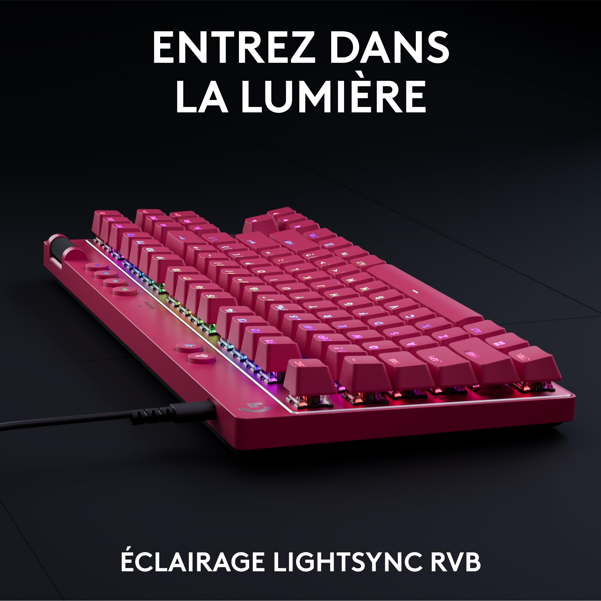 LOGITECH PRO X TKL RAPID Keyboard - Magenta (FR)