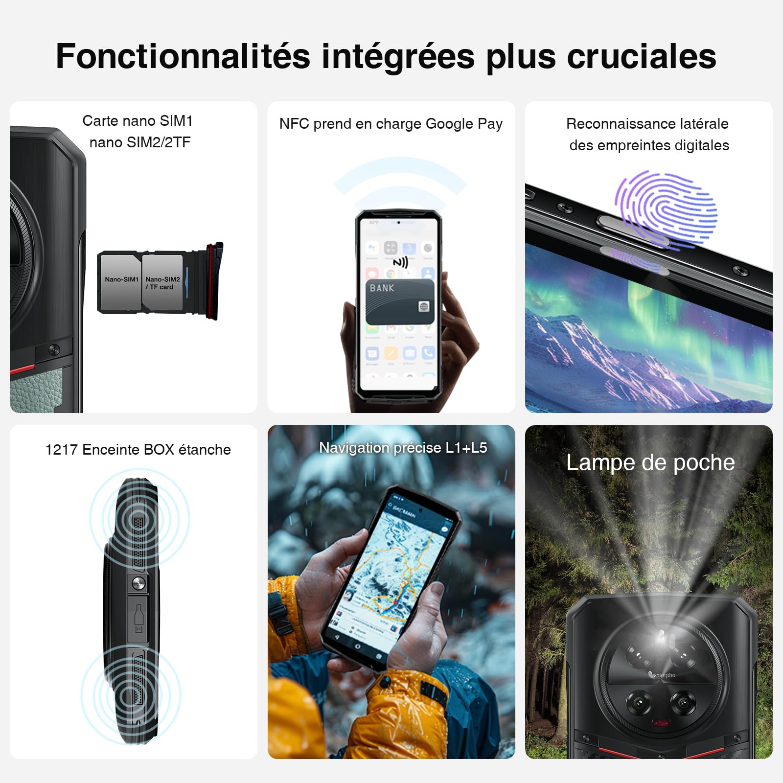 Doogee DK10 (Double Sim - 5G - NFC - 6.67'' - 512 Go, 12 Go RAM) Noir