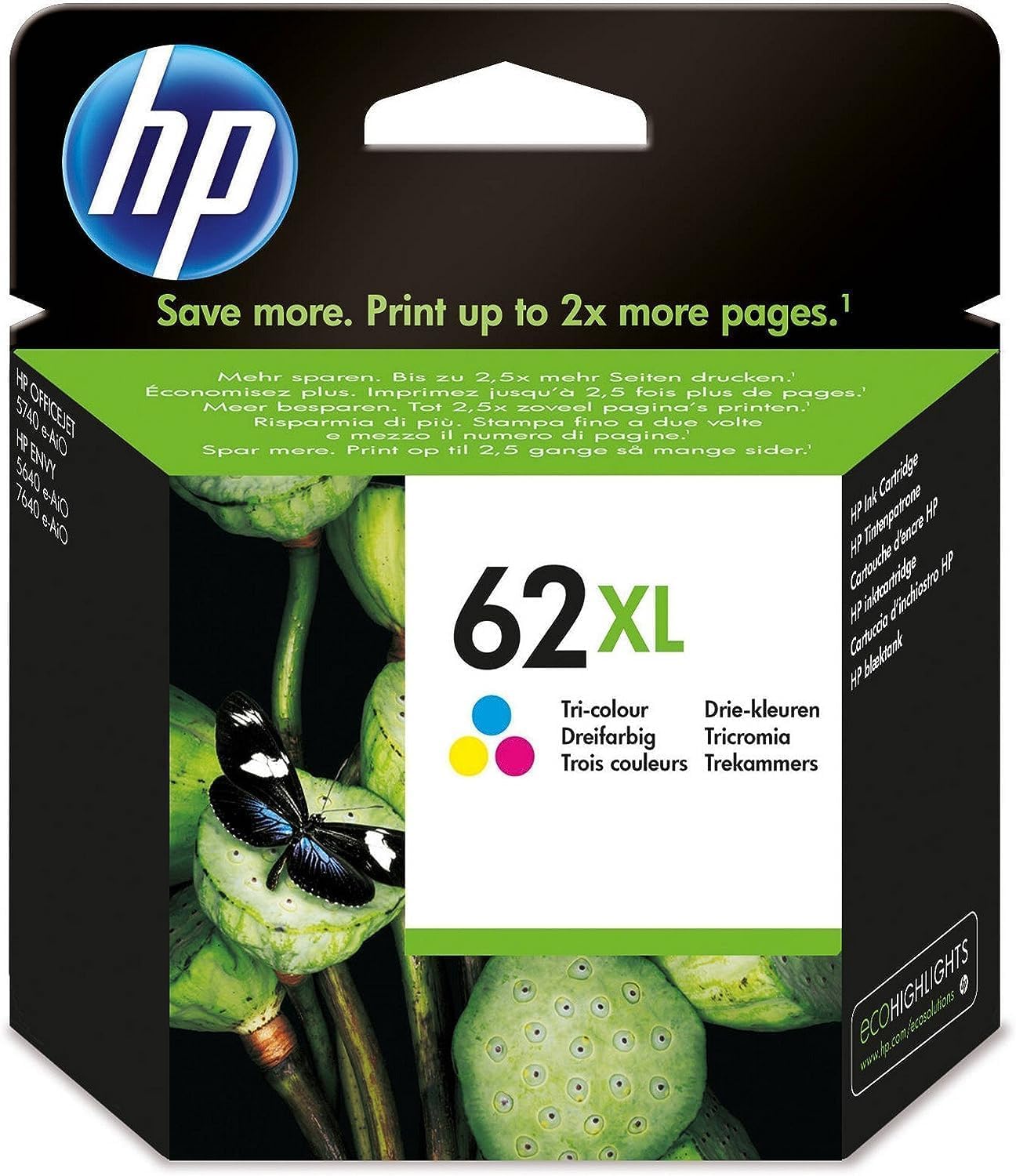 HP 62XL original Ink cartridge C2P07AE UUS tri-colour high capacity 1-pack