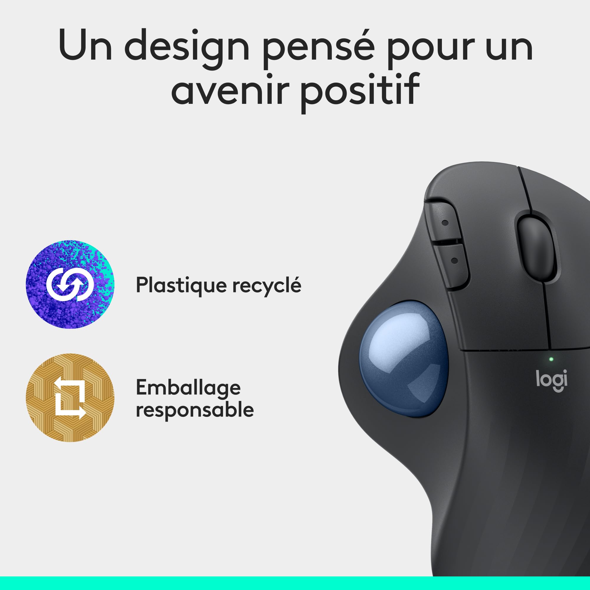 LOGITECH ERGO M575S Wireless Trackball - Graphite + Blue Ball