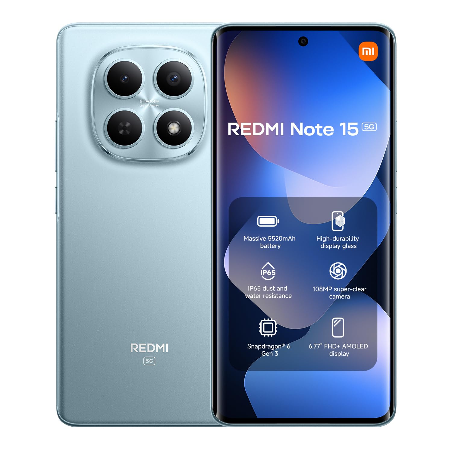 Xiaomi Redmi Note 15 5G (6.77'' - 256 Go, 8 Go RAM) Bleu