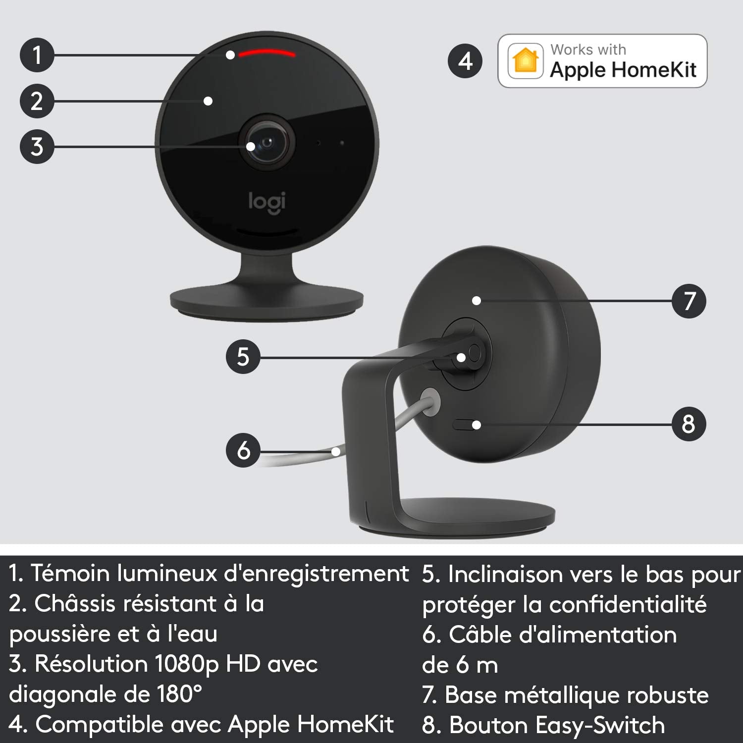 LOGITECH Circle View Network surveillance camera outdoor indoor weatherproof colour Day and Night 1920 x 1080p