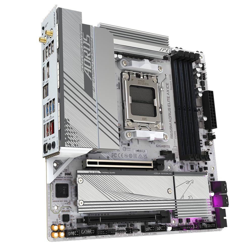 GIGABYTE B650M AORUS ELITE AX ICE carte mere AMD B650 Emplacement AM5 micro ATX