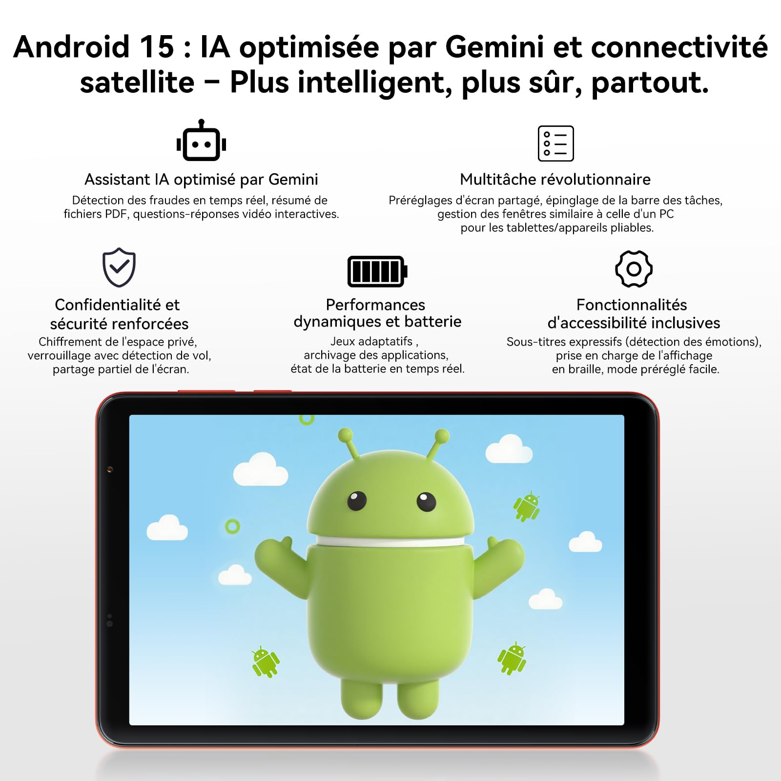 Blackview ZENO 1 (Tablette 4G - 8'' - 6 000 mAh - 256 Go, 6 Go RAM) Orange